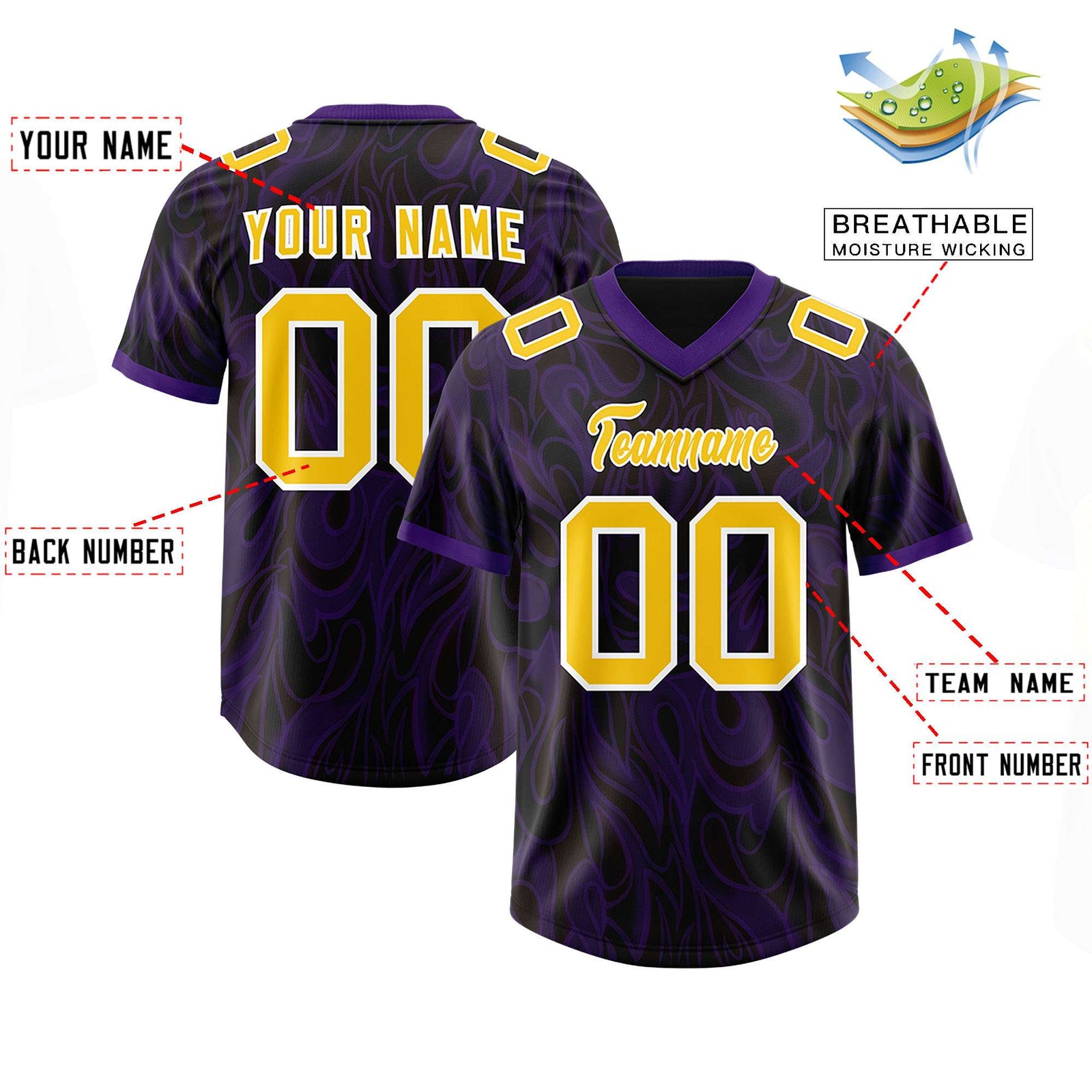 Custom Black Personalized Printed Graffiti Pattern Design Authentic Football Jersey