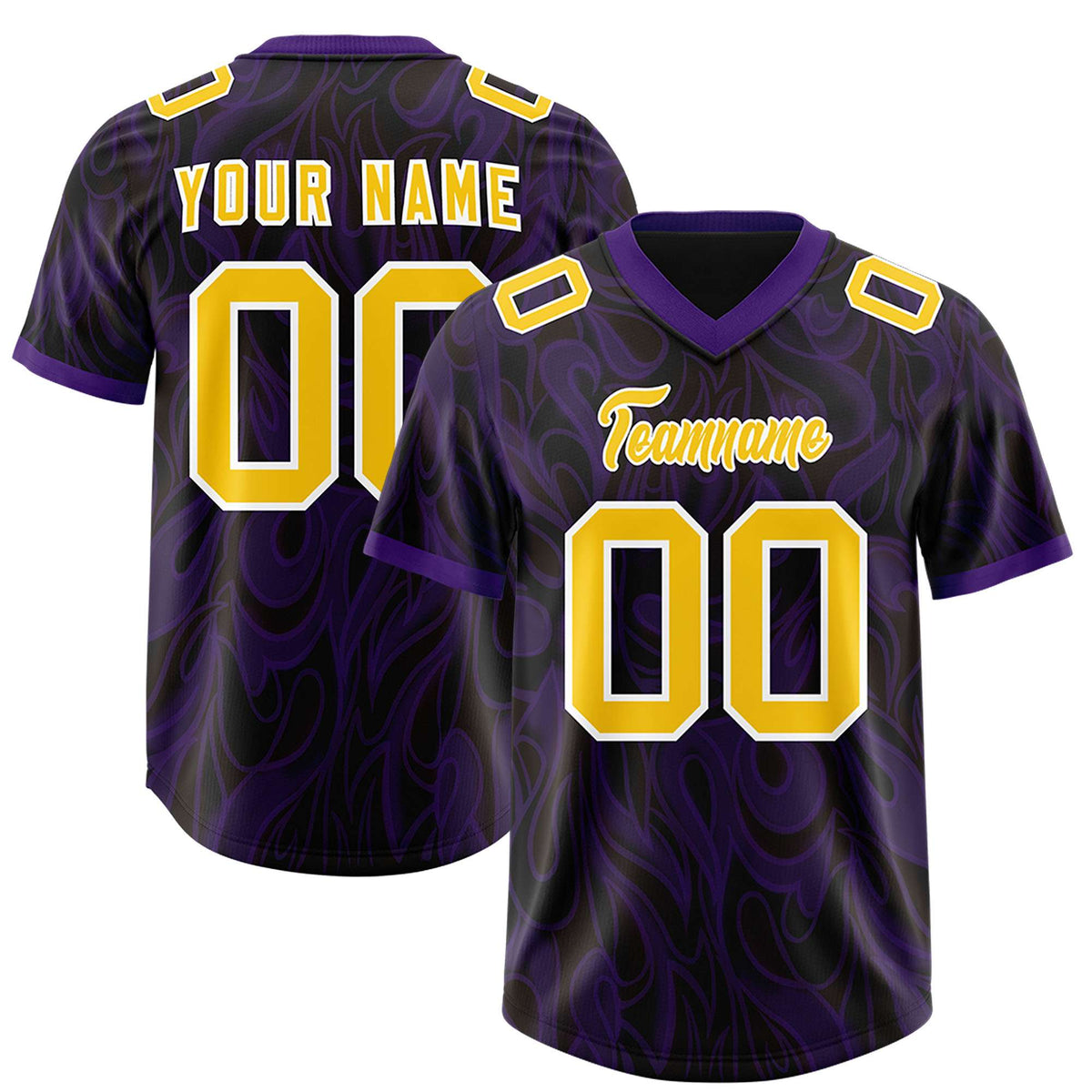 Custom Black Personalized Printed Graffiti Pattern Design Authentic Football Jersey
