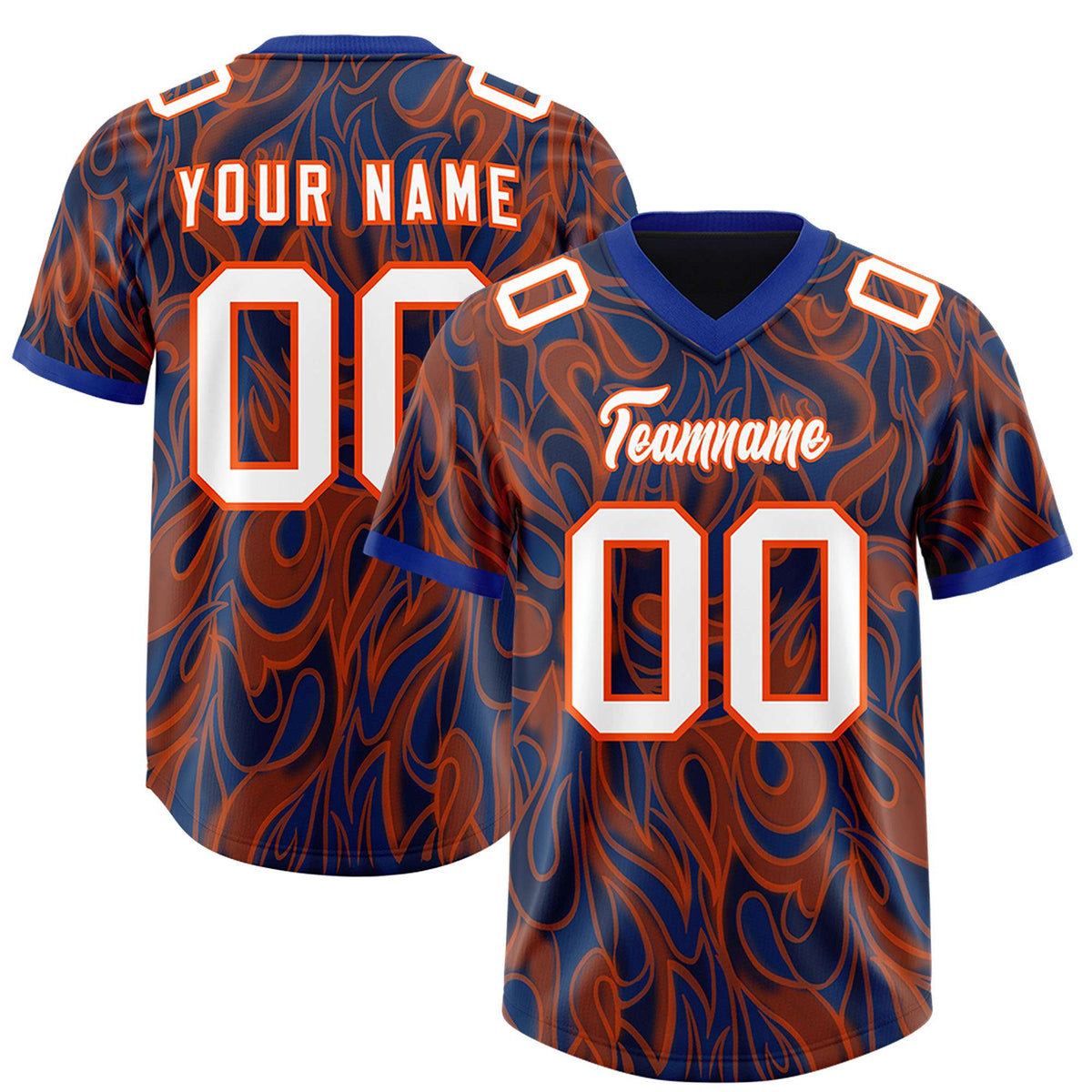 Custom Navy Personalized Printed Graffiti Pattern Design Authentic Football Jersey