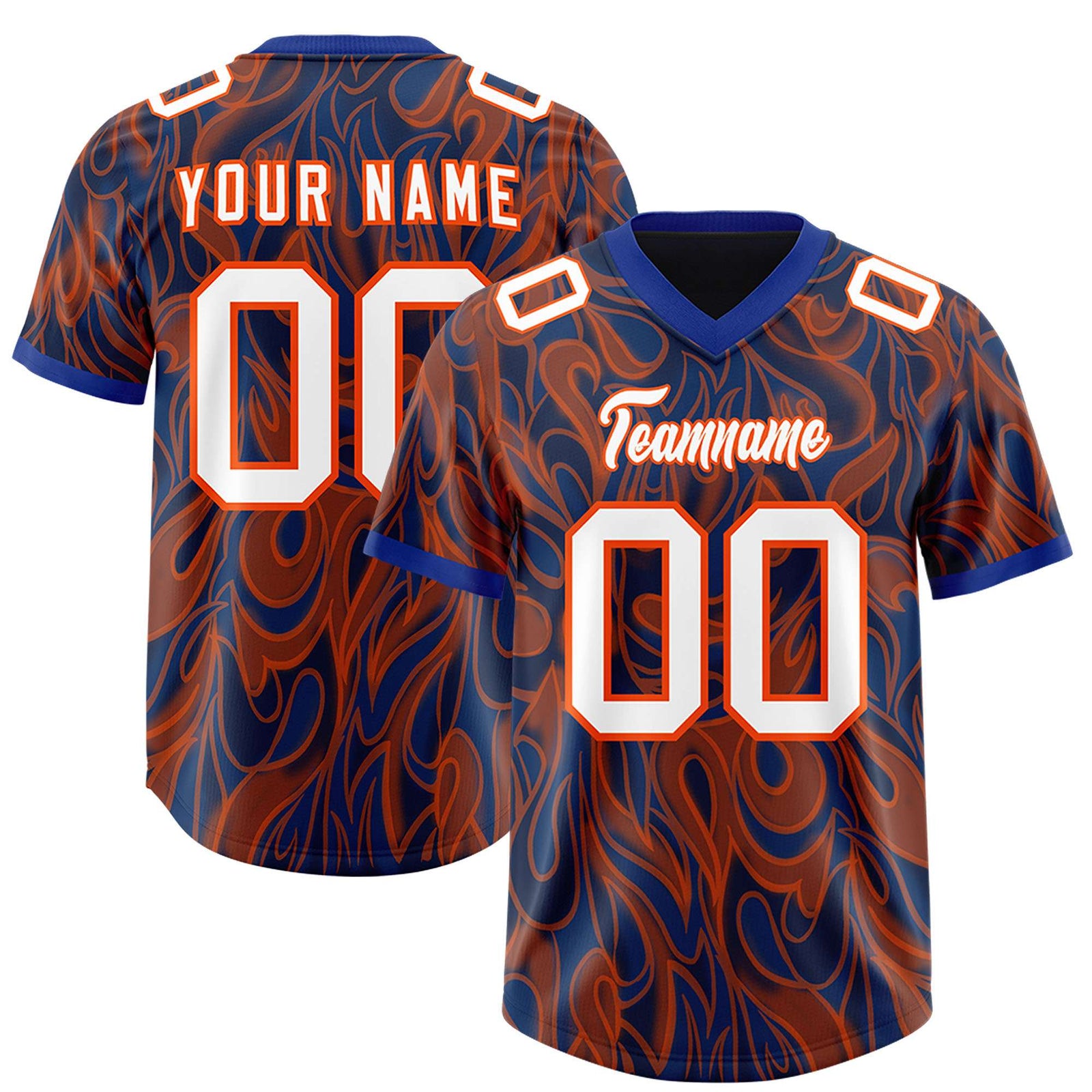 Custom Navy Personalized Printed Graffiti Pattern Design Authentic Football Jersey