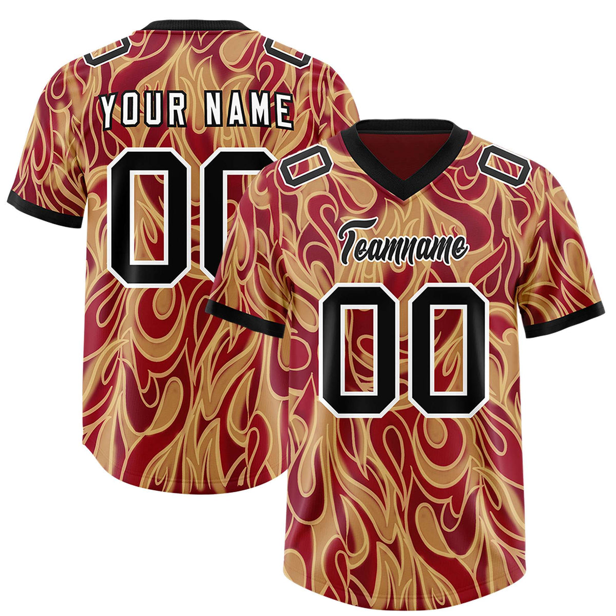 Custom Crimson Personalized Printed Graffiti Pattern Design Authentic Football Jersey