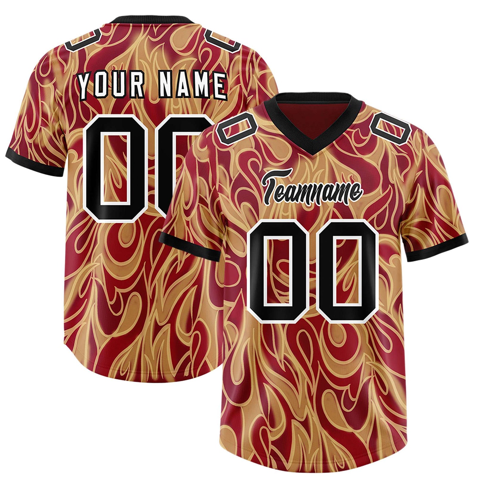Custom Crimson Personalized Printed Graffiti Pattern Design Authentic Football Jersey