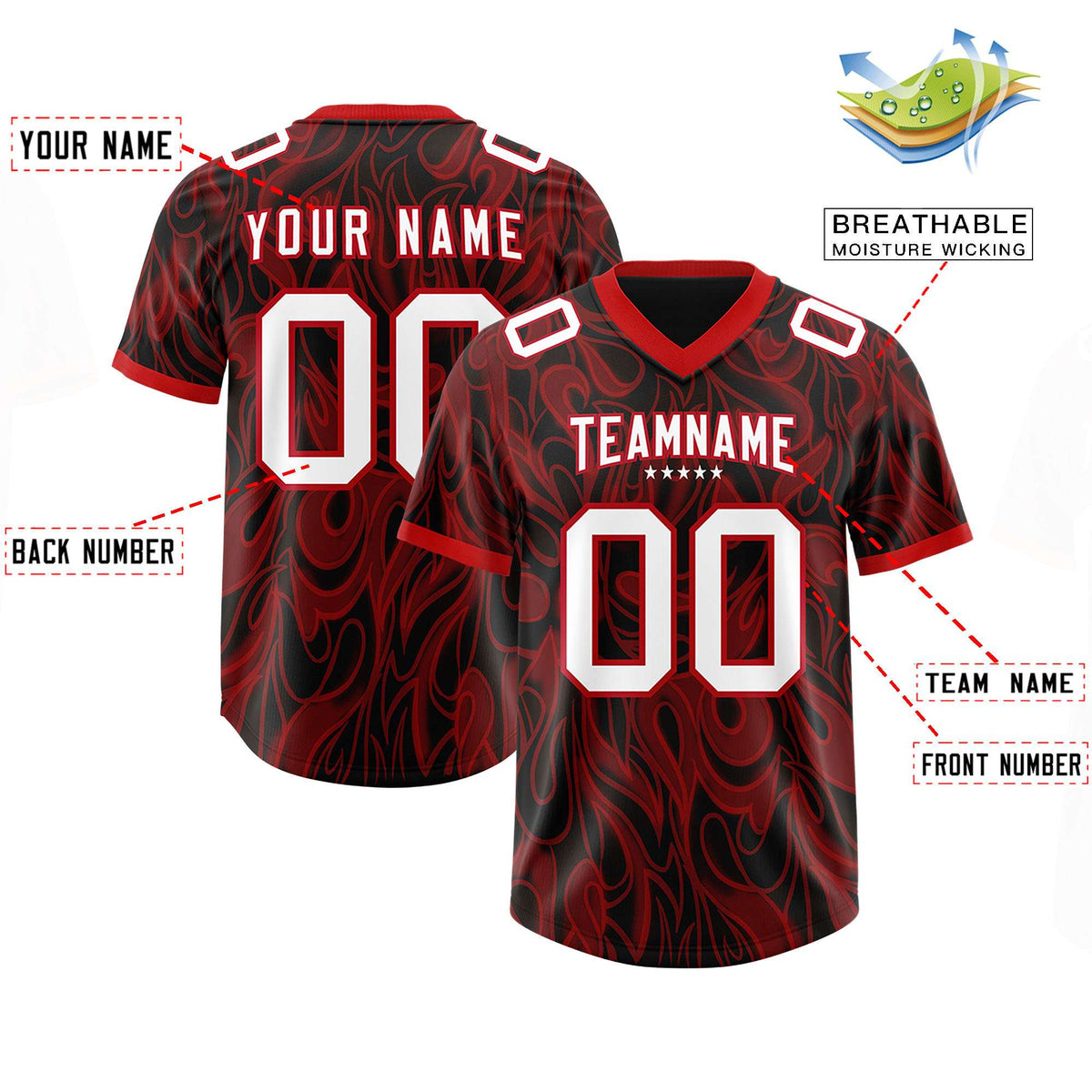 Custom Black Personalized Printed Graffiti Pattern Design Authentic Football Jersey