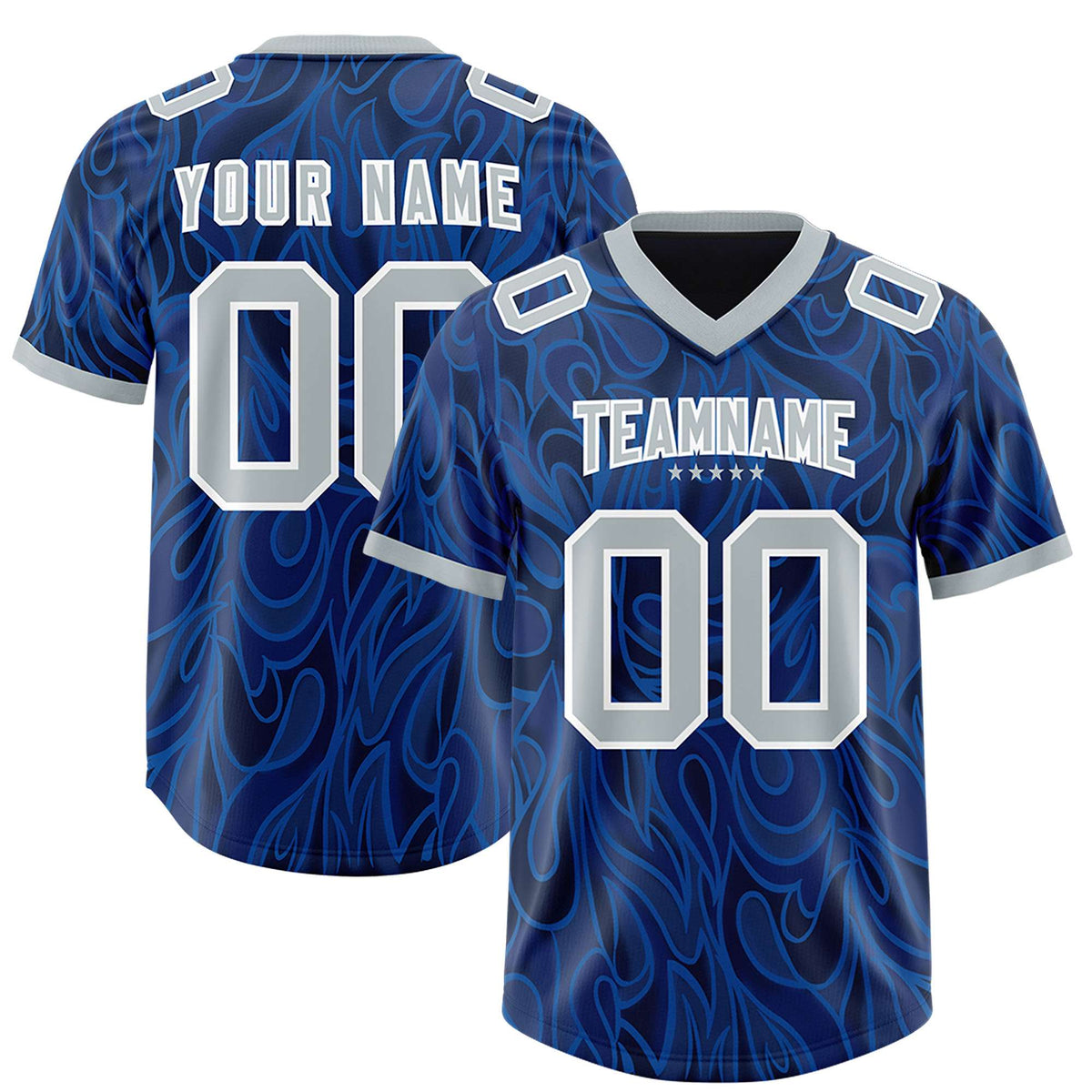 Custom Navy Personalized Printed Graffiti Pattern Design Authentic Football Jersey