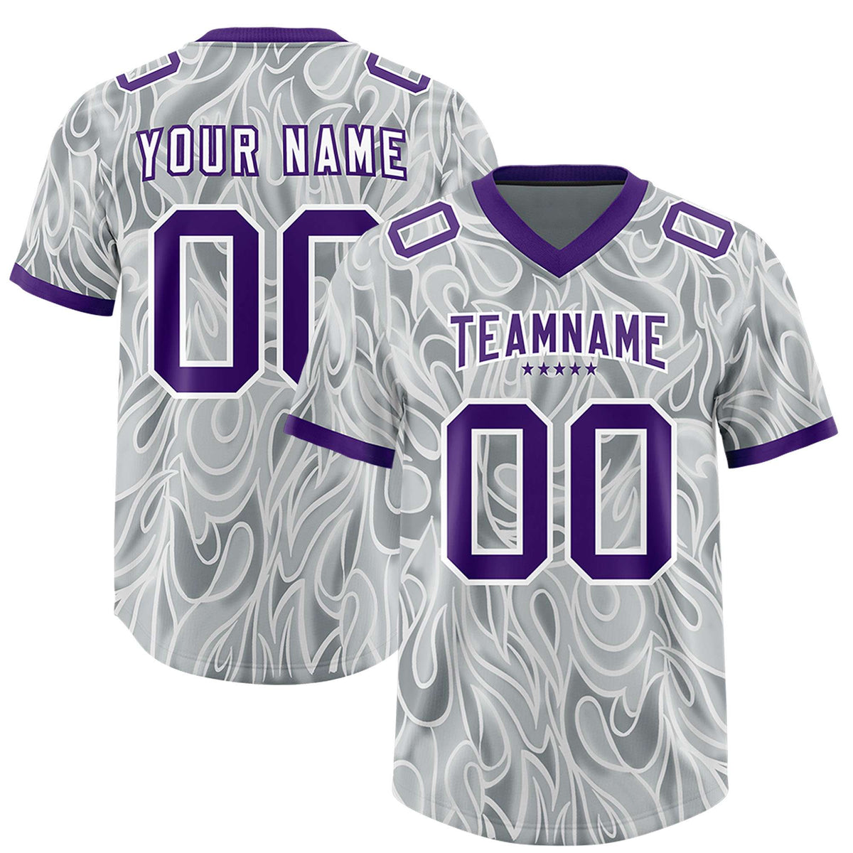 Custom Grey Personalized Printed Graffiti Pattern Design Authentic Football Jersey