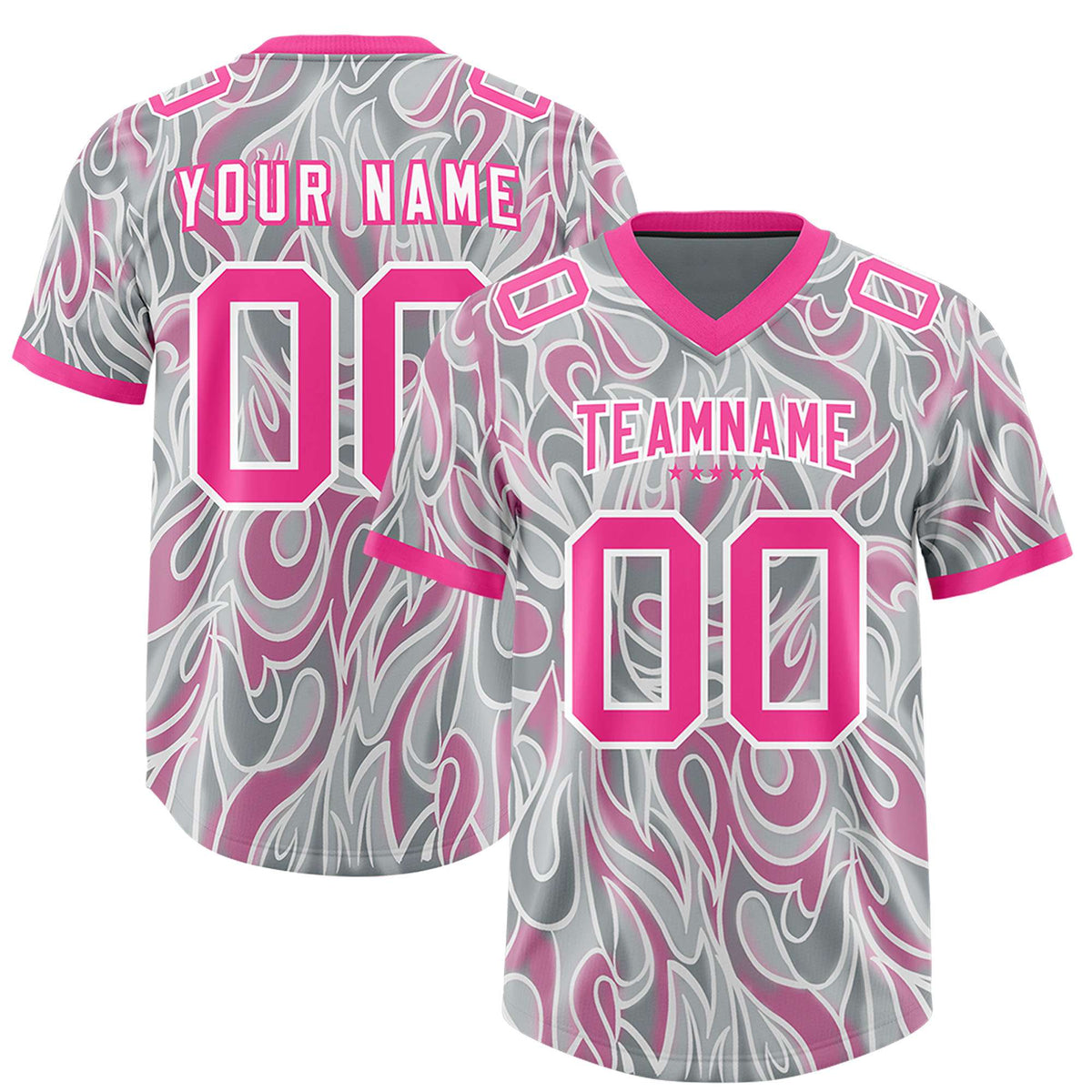 Custom Grey Personalized Printed Graffiti Pattern Design Authentic Football Jersey