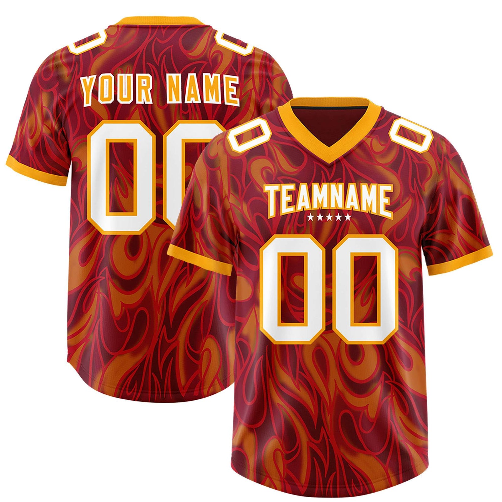 Custom Crimson Personalized Printed Graffiti Pattern Design Authentic Football Jersey