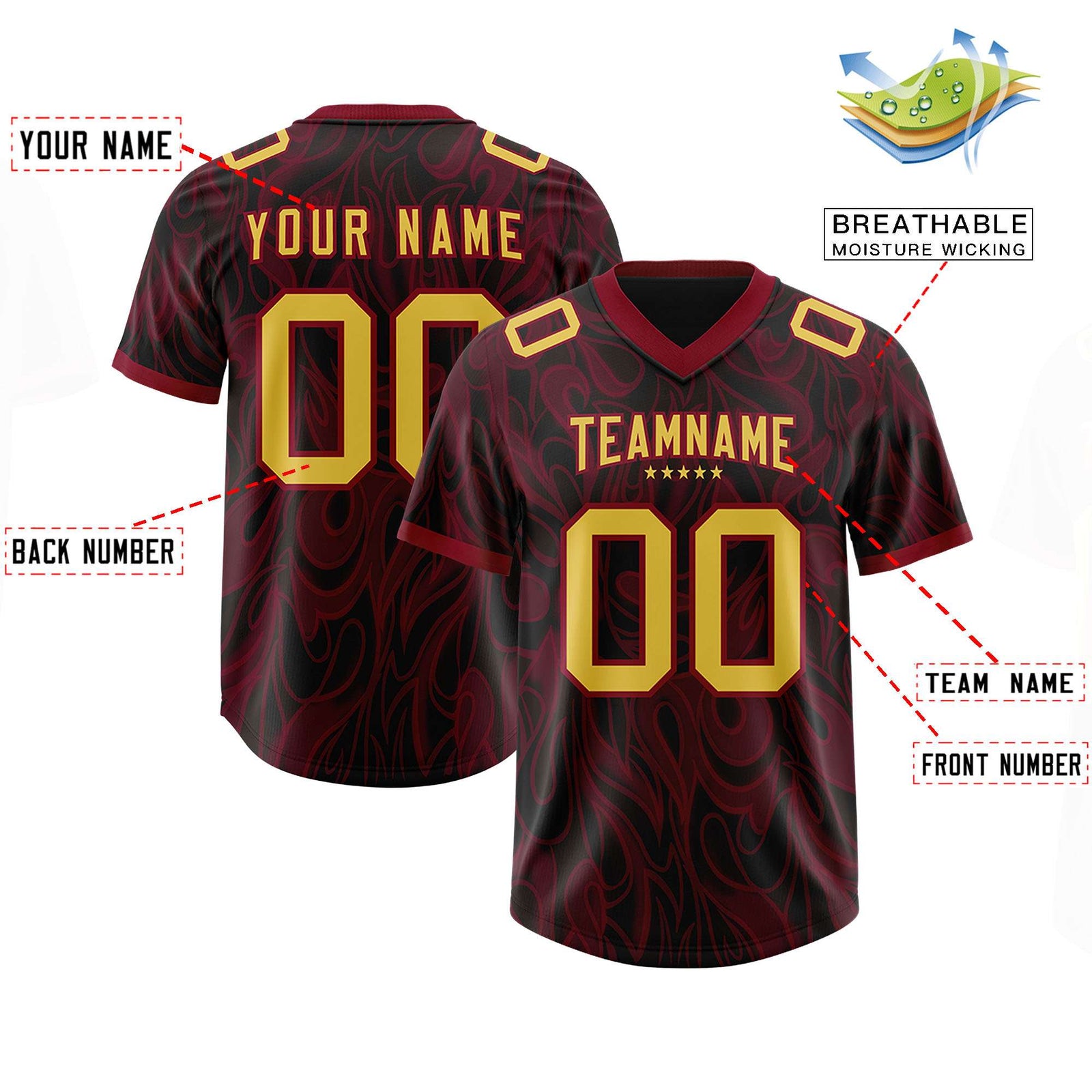 Custom Black Personalized Printed Graffiti Pattern Design Authentic Football Jersey