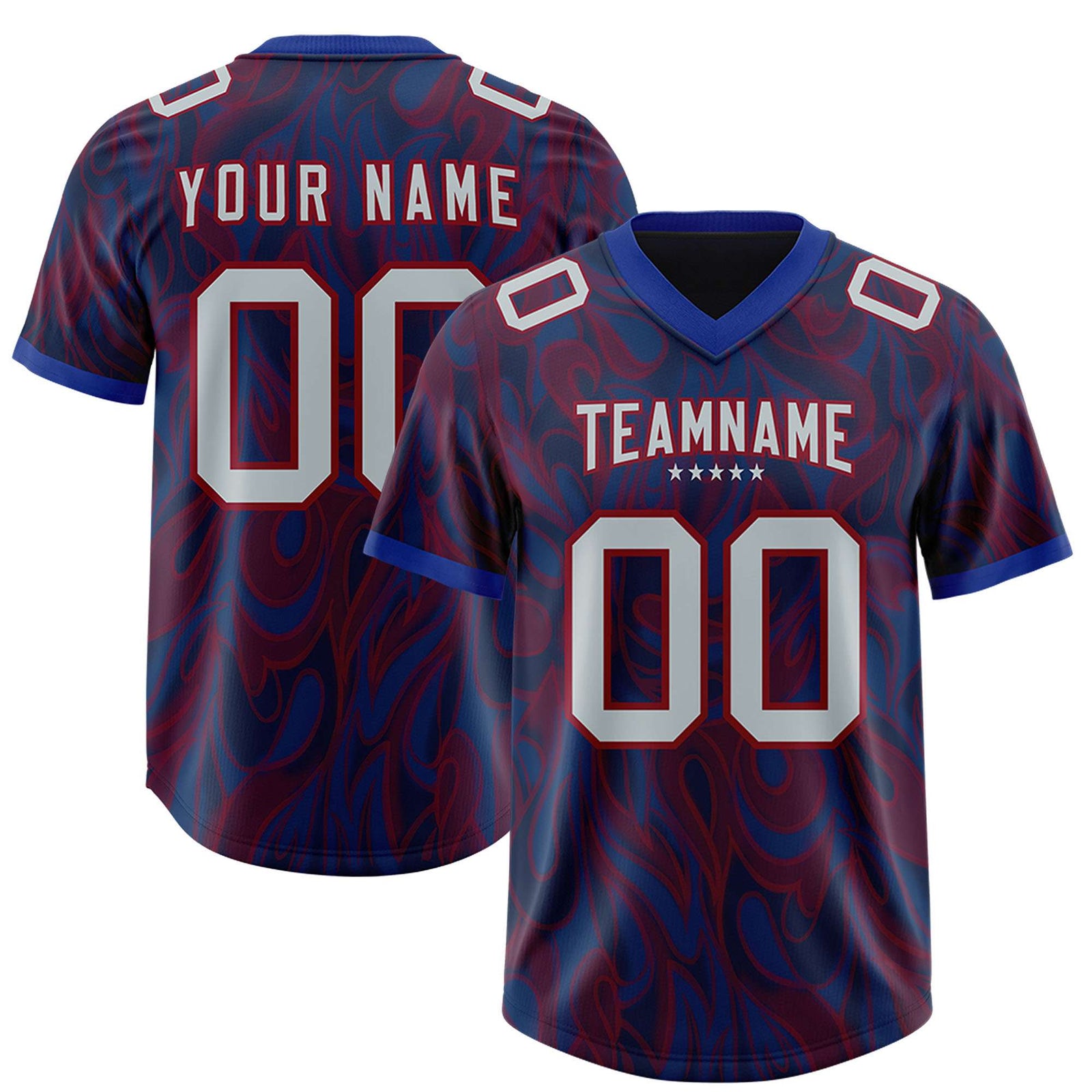 Custom Navy Personalized Printed Graffiti Pattern Design Authentic Football Jersey