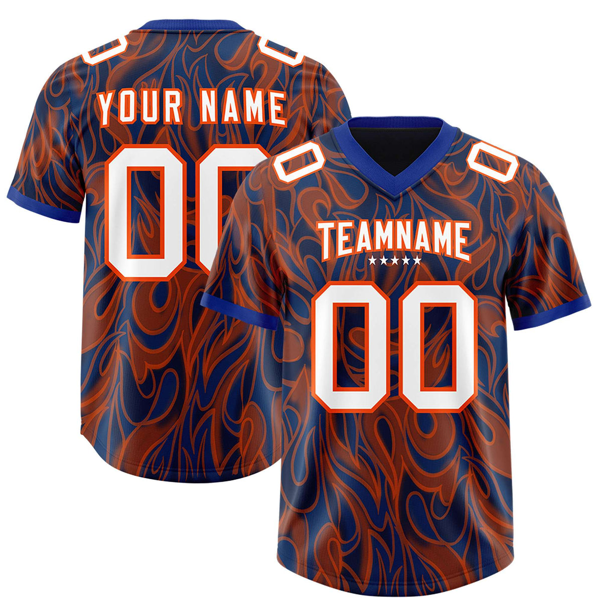 Custom Navy Personalized Printed Graffiti Pattern Design Authentic Football Jersey