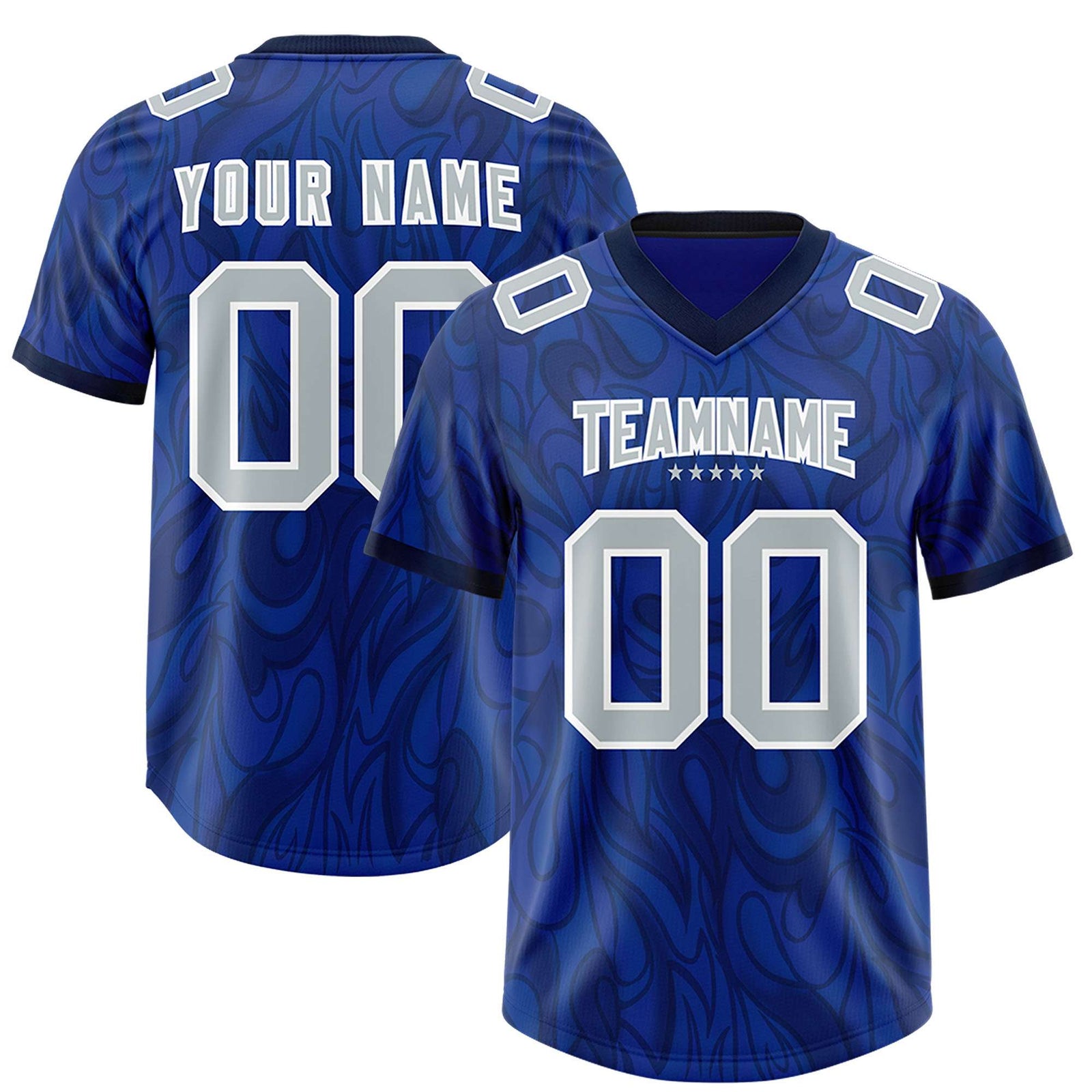 Custom Royal Personalized Printed Graffiti Pattern Design Authentic Football Jersey