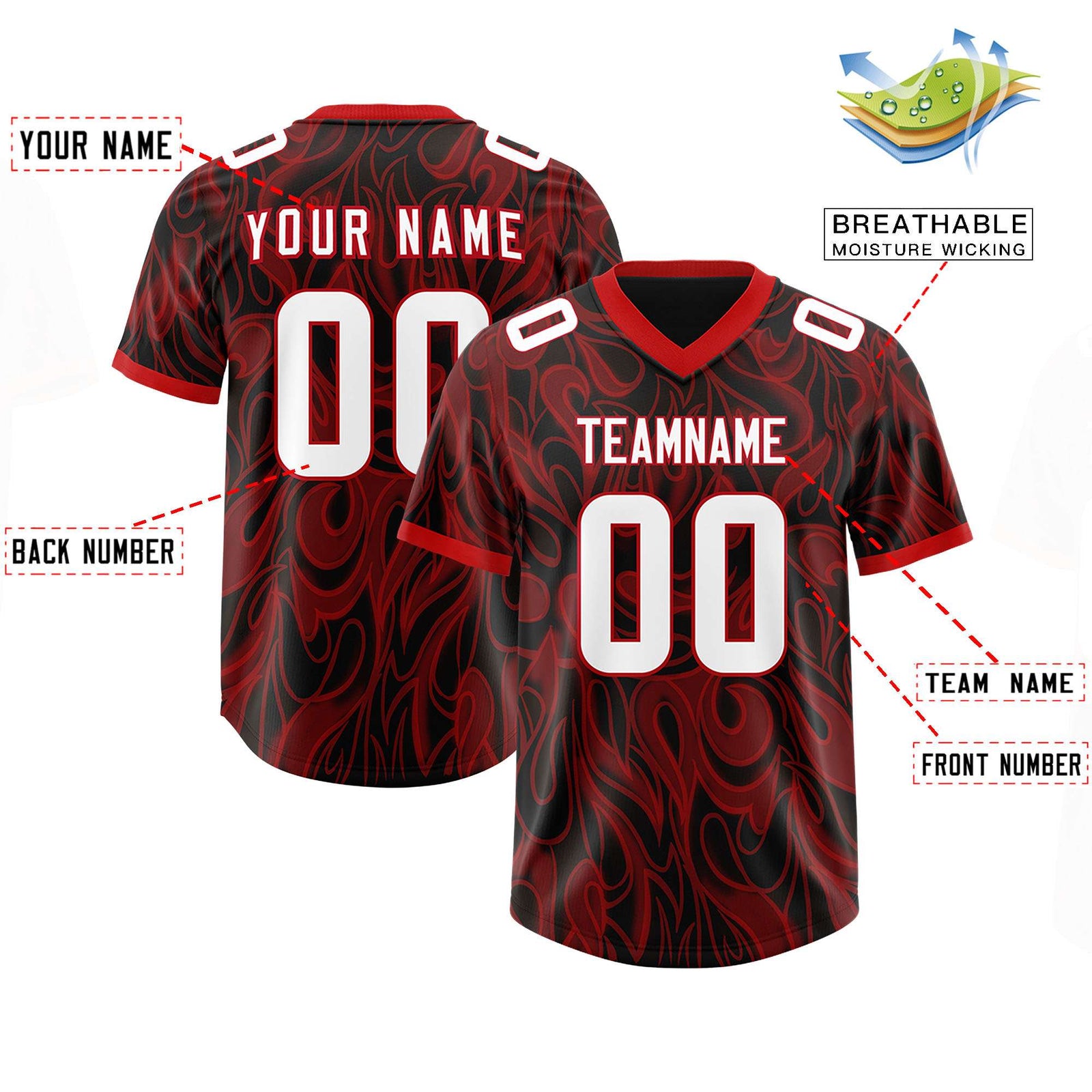 Custom Black Personalized Printed Graffiti Pattern Design Authentic Football Jersey