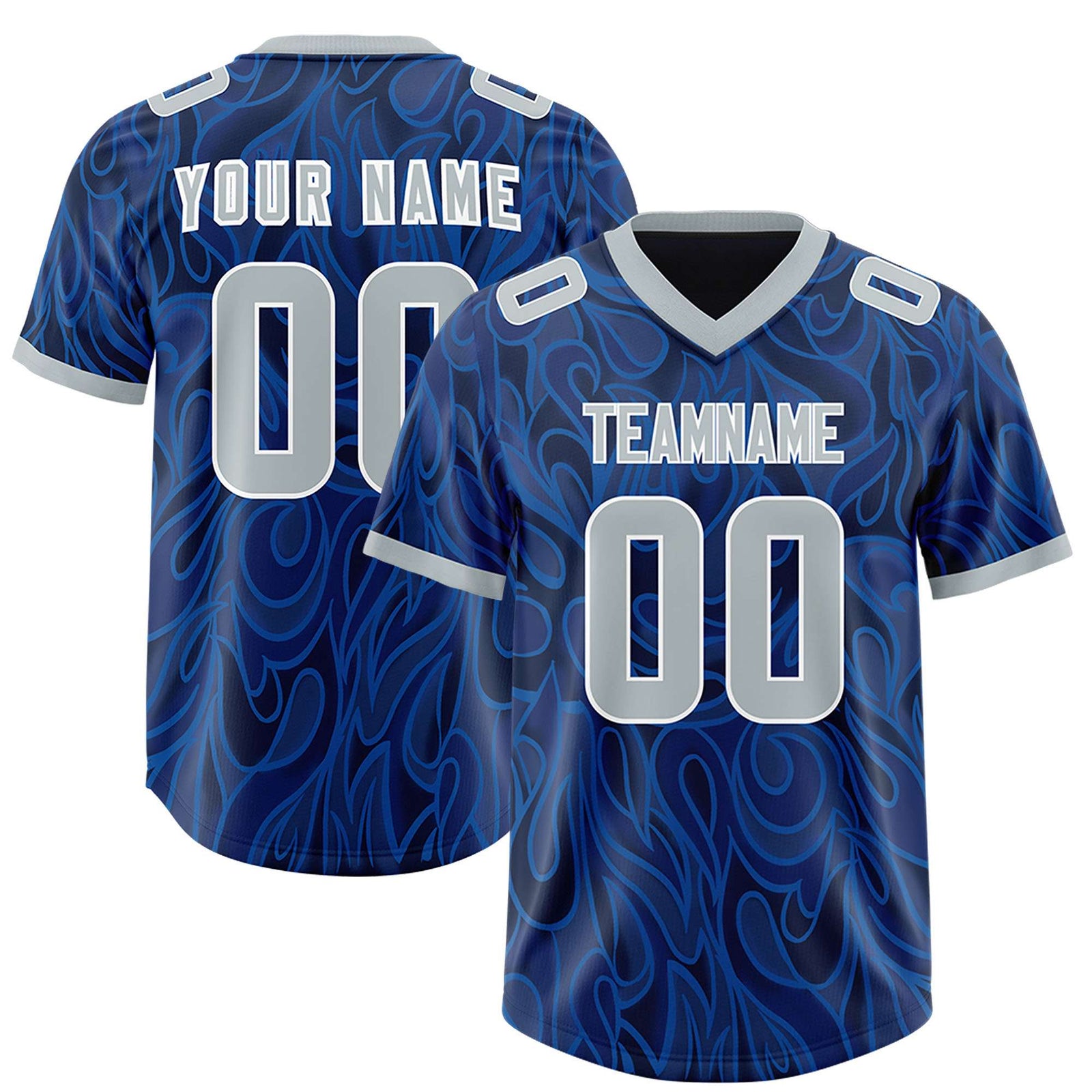 Custom Navy Personalized Printed Graffiti Pattern Design Authentic Football Jersey