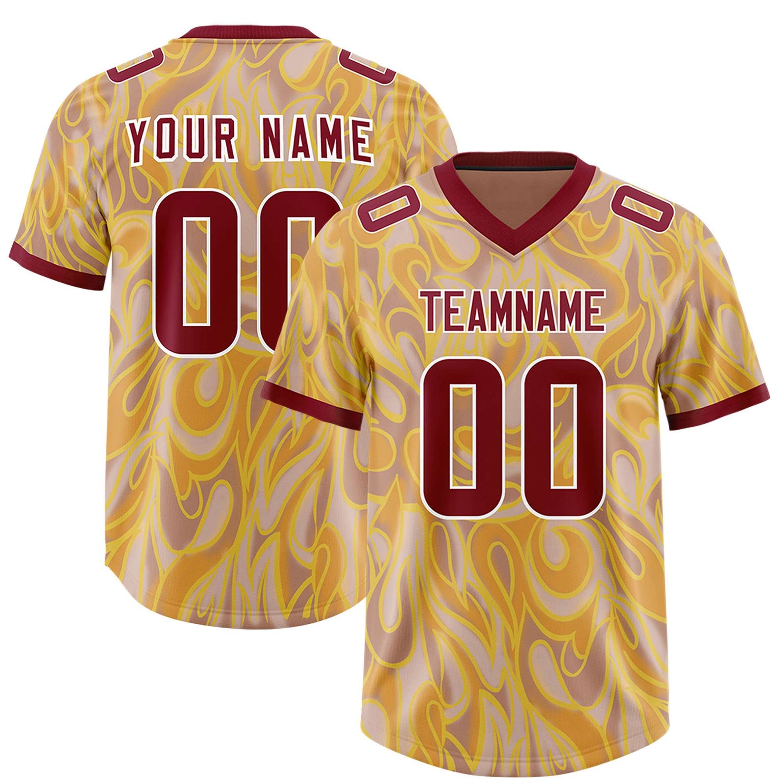 Custom Khaki Personalized Printed Graffiti Pattern Design Authentic Football Jersey