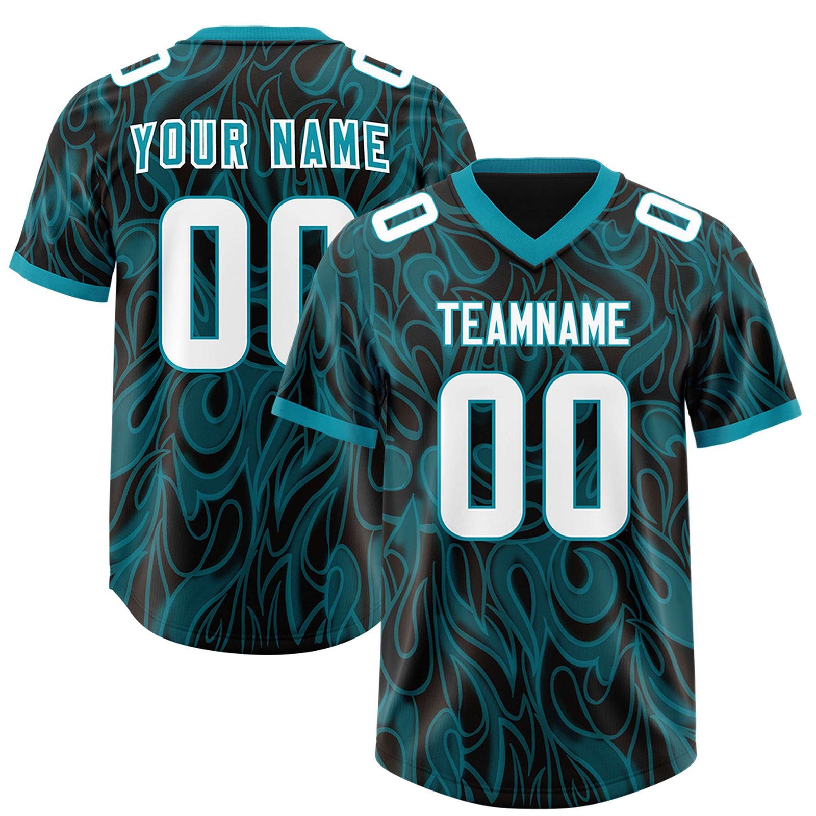 Custom Black Personalized Printed Graffiti Pattern Design Authentic Football Jersey