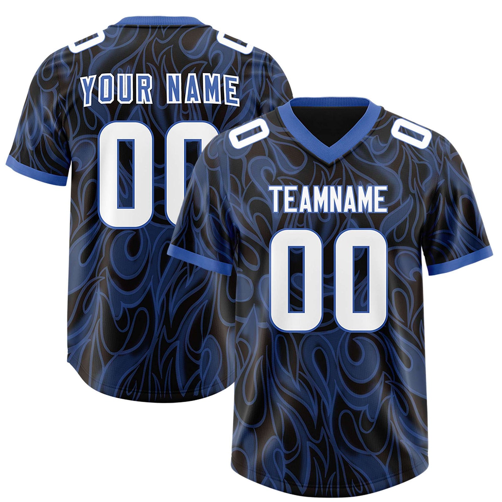 Custom Black Personalized Printed Graffiti Pattern Design Authentic Football Jersey