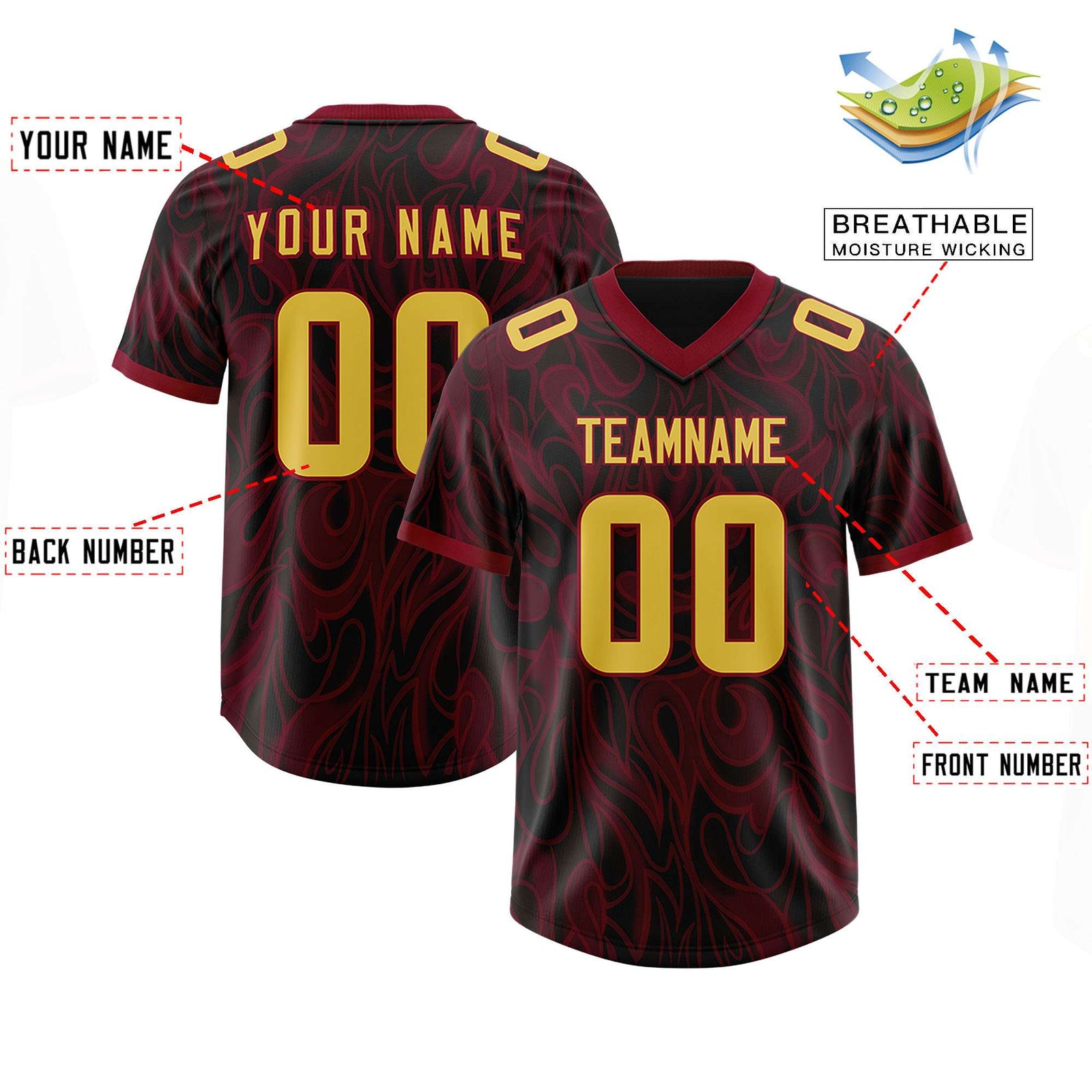 Custom Black Personalized Printed Graffiti Pattern Design Authentic Football Jersey