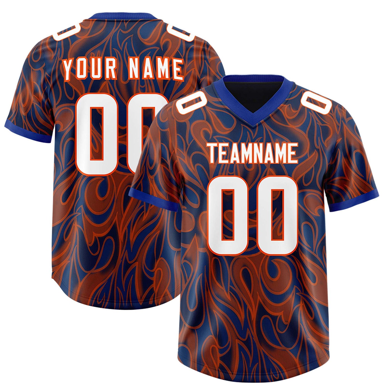 Custom Navy Personalized Printed Graffiti Pattern Design Authentic Football Jersey