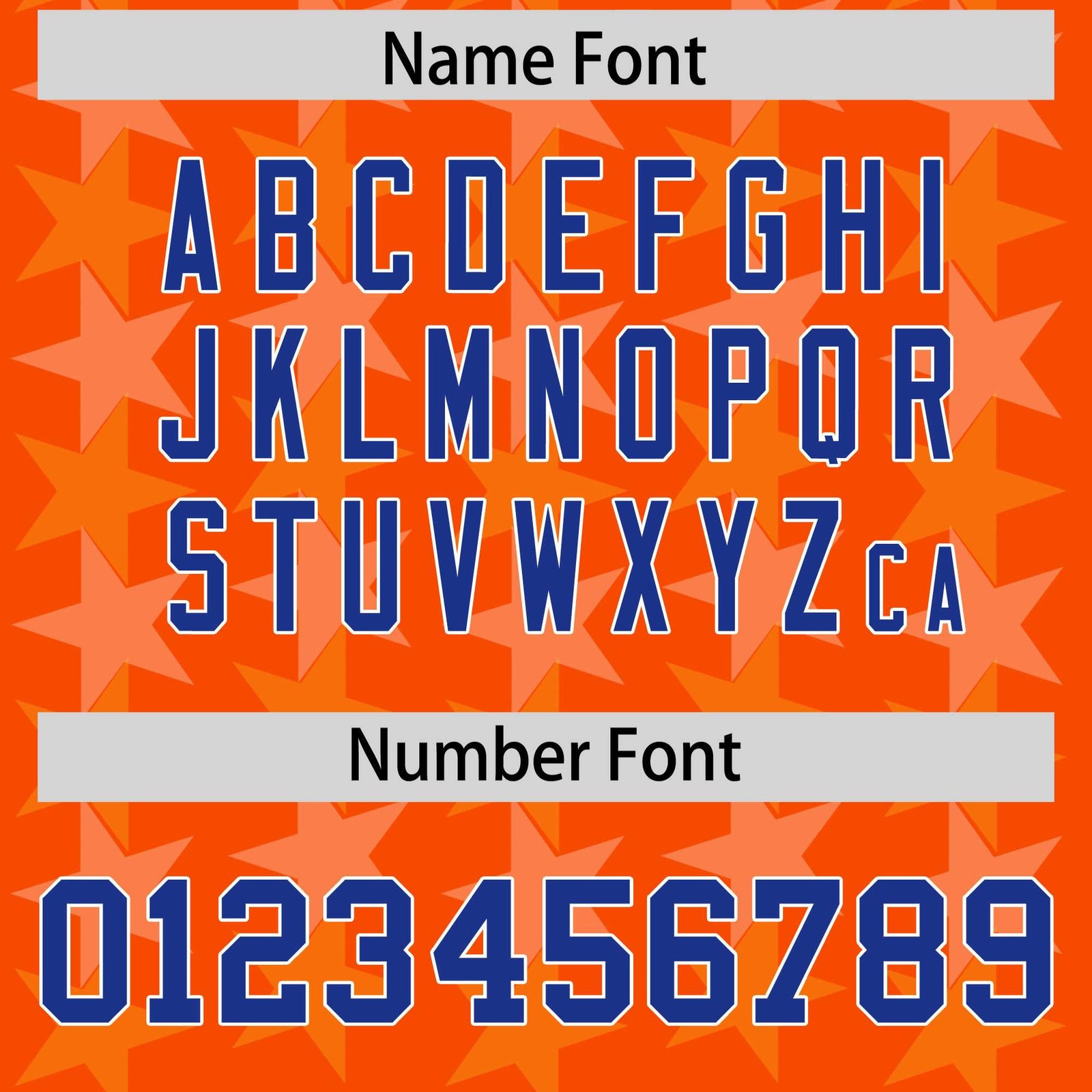 Custom Orange Royal Personalized All Star Graffiti Pattern Authentic Football Jersey