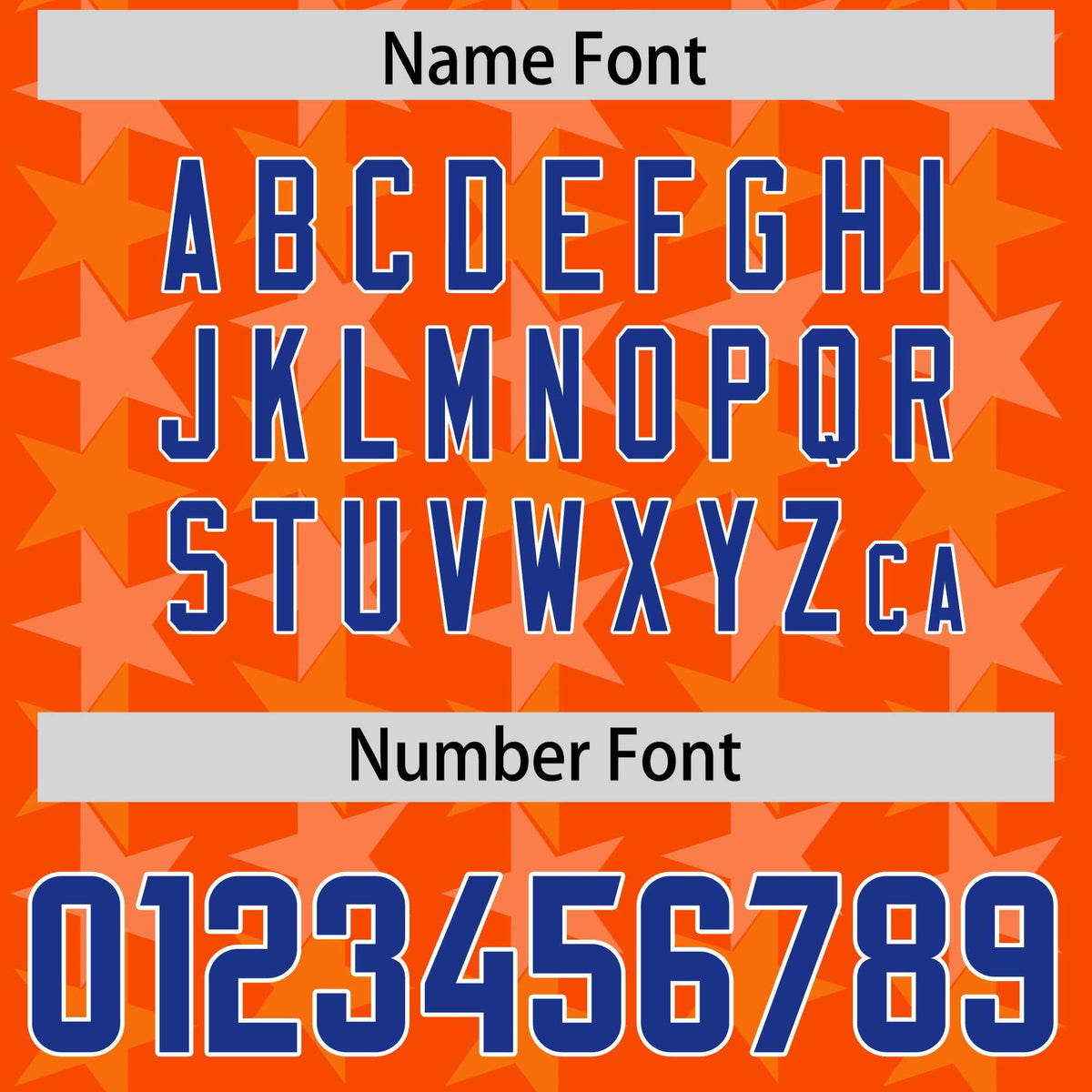 Custom Orange Royal Personalized All Star Graffiti Pattern Authentic Football Jersey