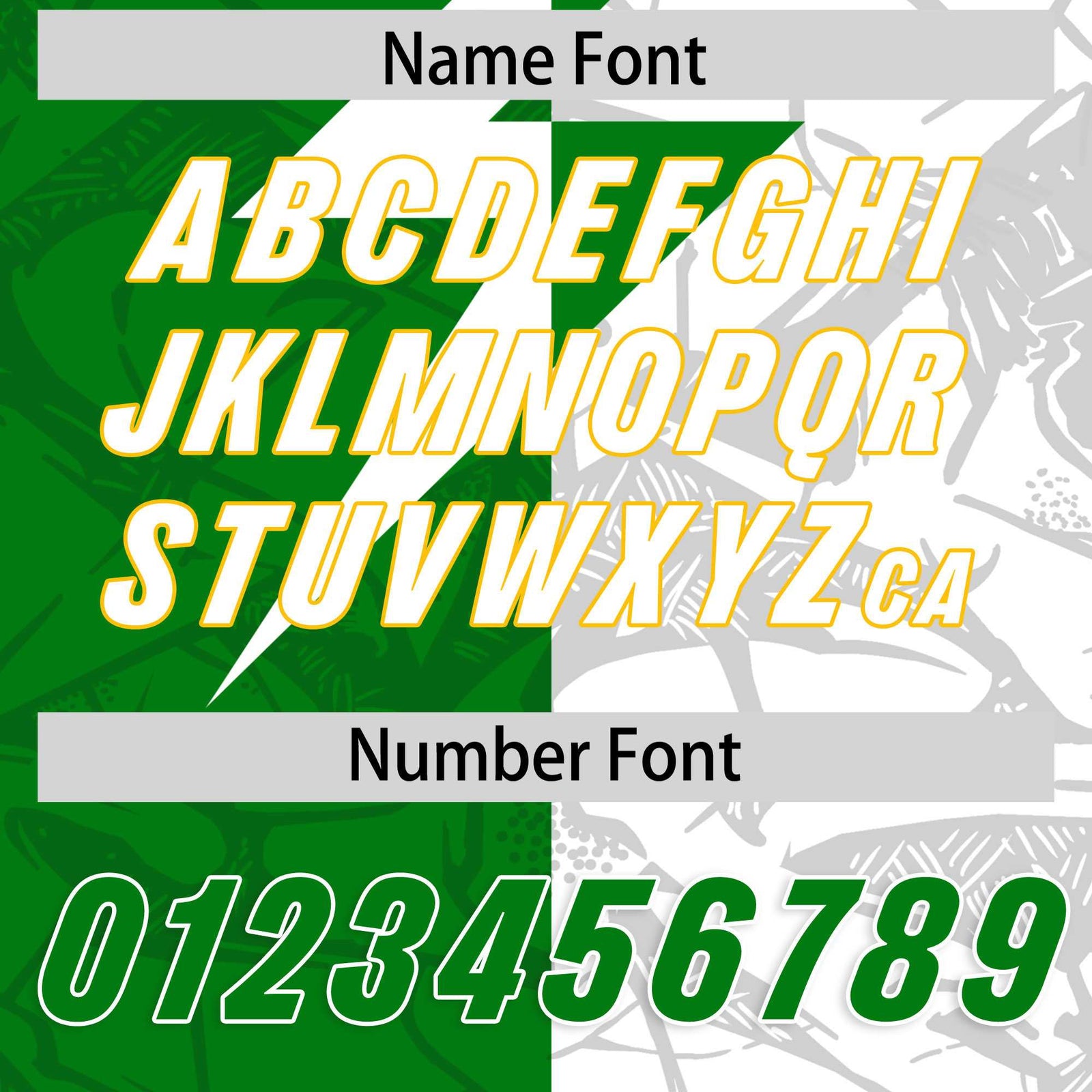 Custom Kelly Green White Split Personalized Lightning Pattern Football Jersey