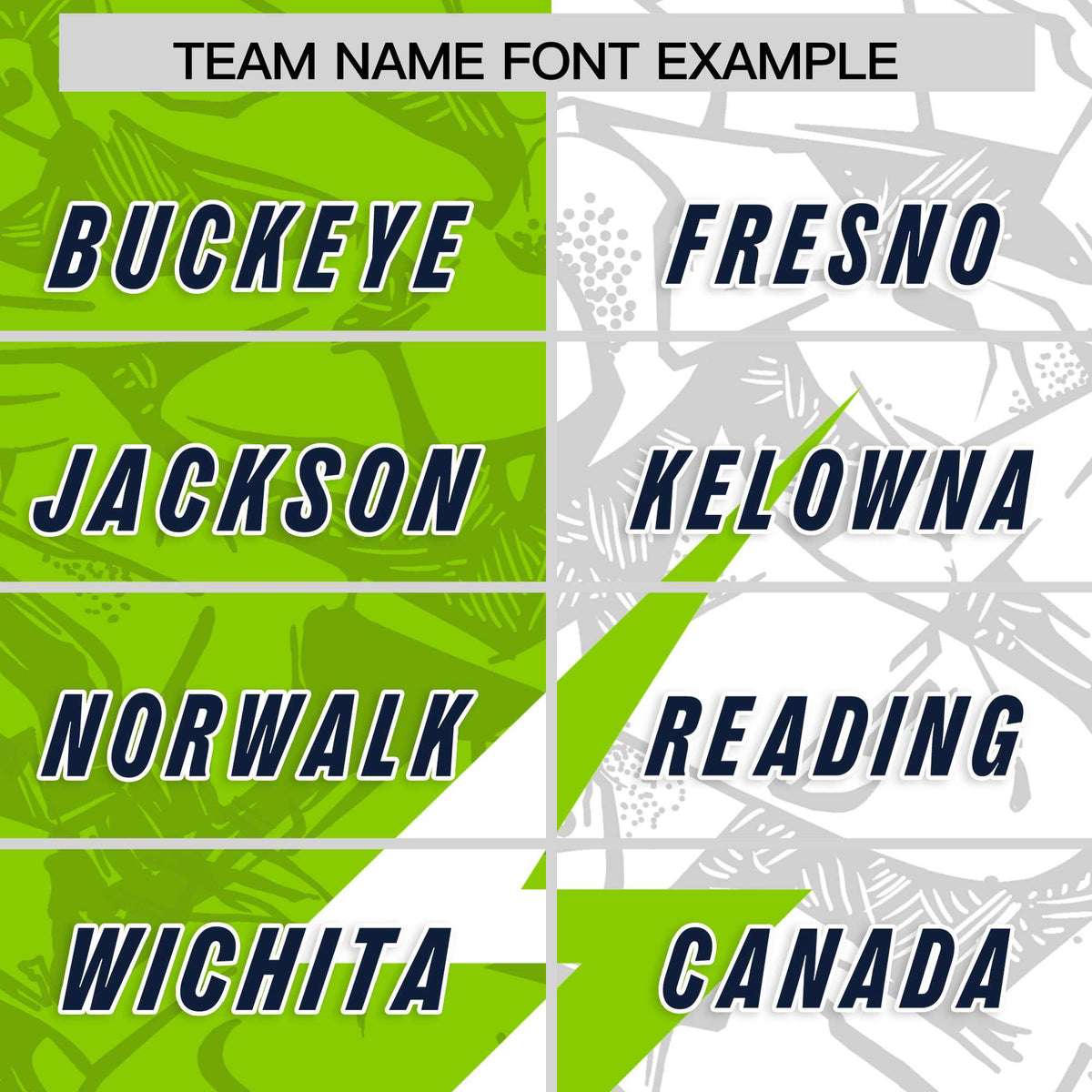 Custom Neon Green White Split Personalized Lightning Pattern Football Jersey