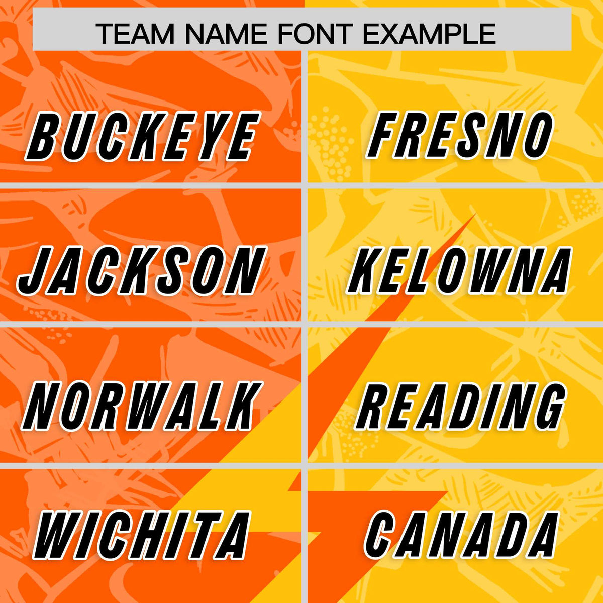 Custom Orange Yellow Split Personalized Lightning Pattern Football Jersey