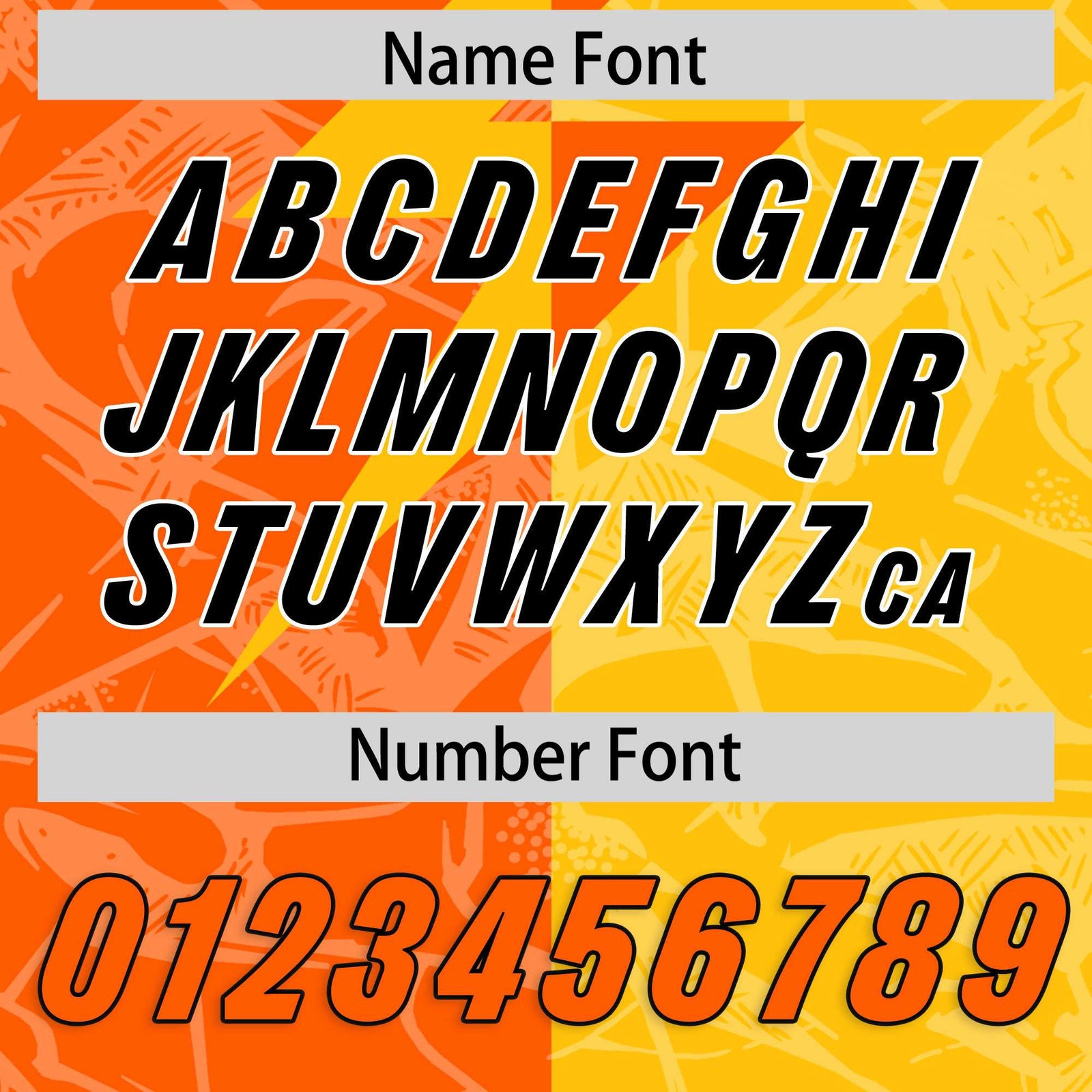 Custom Orange Yellow Split Personalized Lightning Pattern Football Jersey