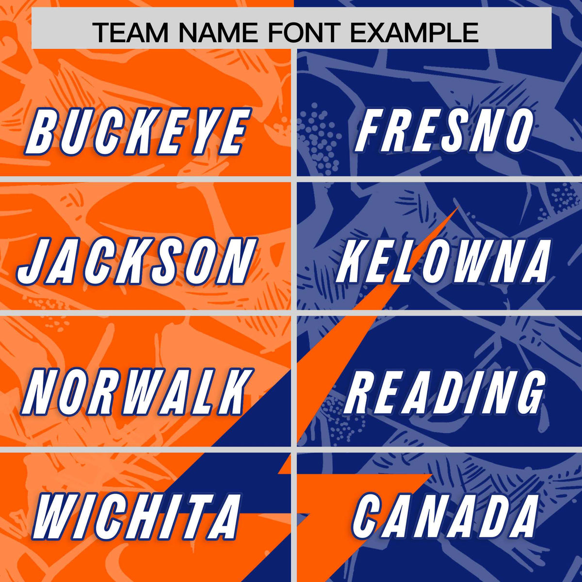 Custom Orange Royal Split Personalized Lightning Pattern Football Jersey