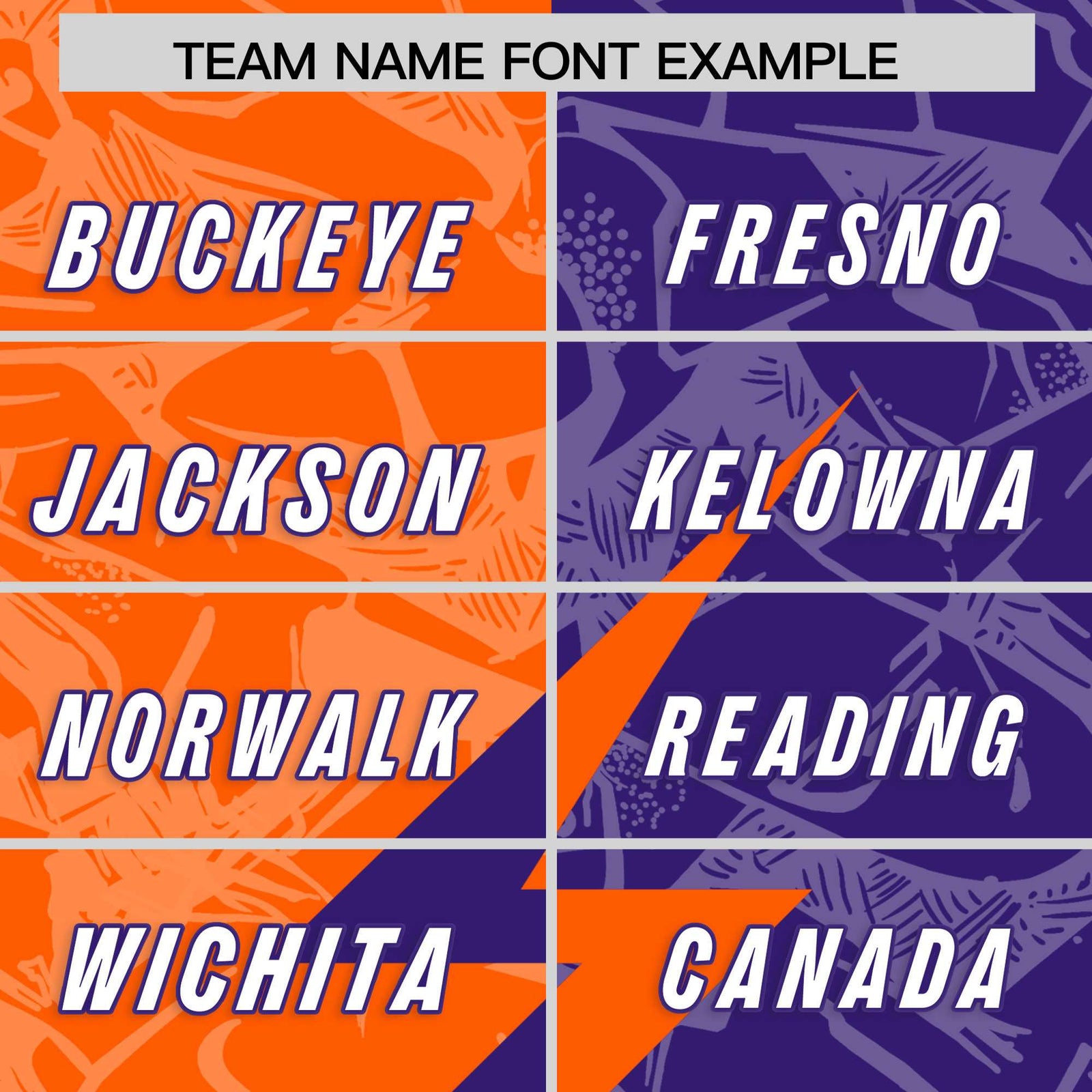 Custom Orange Purple Split Personalized Lightning Pattern Football Jersey