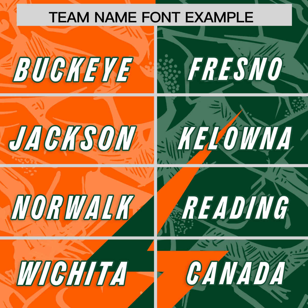 Custom Green Orange Split Personalized Lightning Pattern Football Jersey