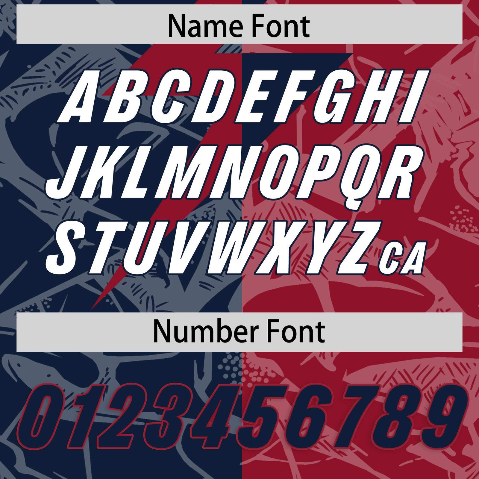 Custom Navy Cardinal Split Personalized Lightning Pattern Football Jersey