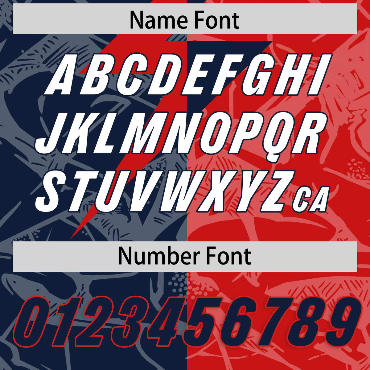 Custom Red Navy Split Personalized Lightning Pattern Football Jersey