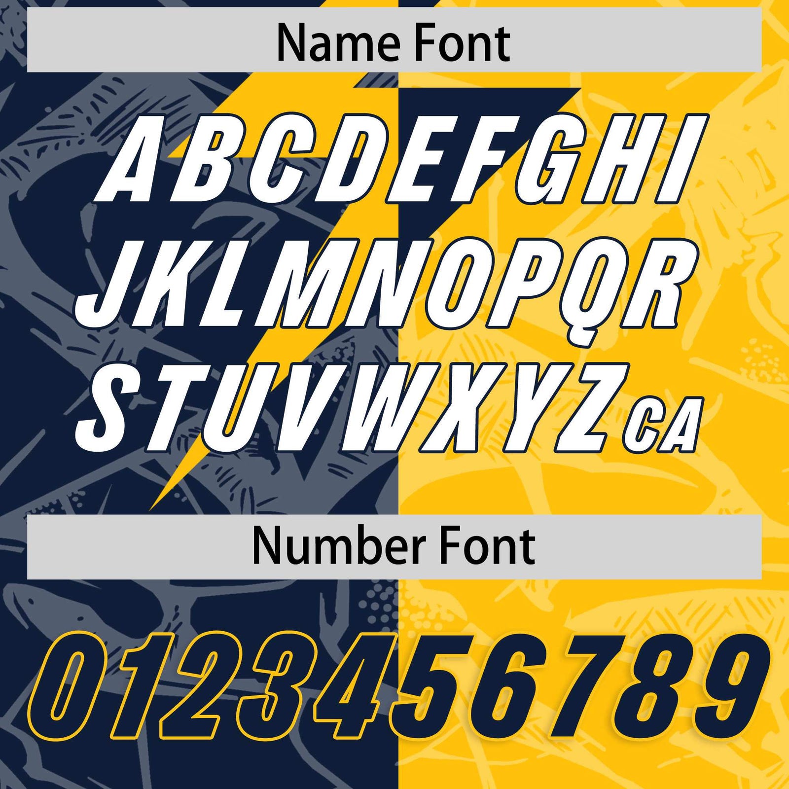 Custom Gold Navy Split Personalized Lightning Pattern Football Jersey