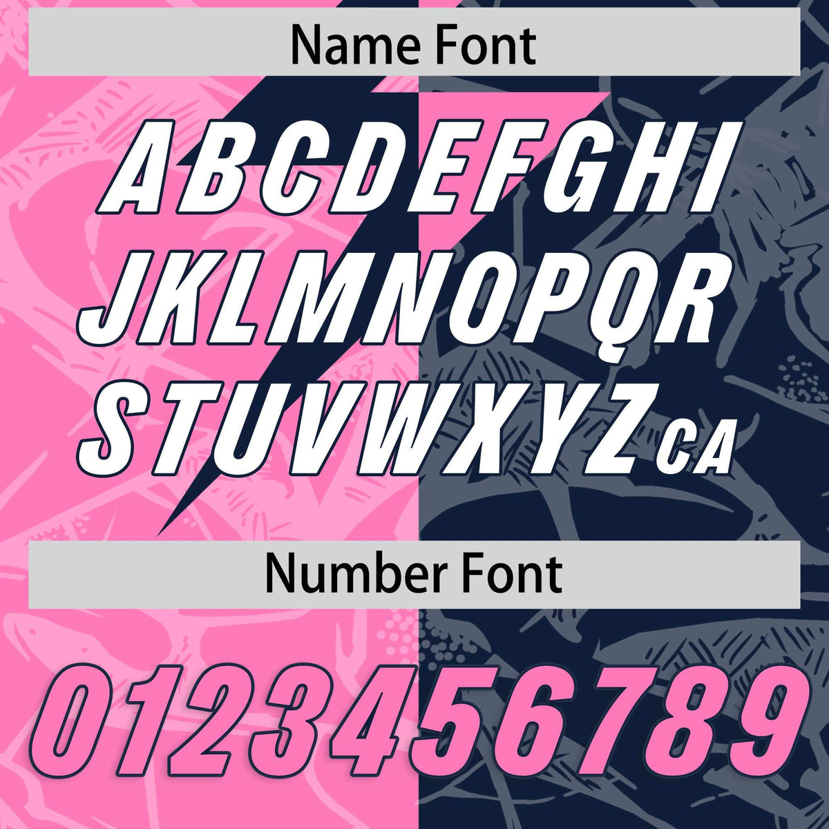 Custom Navy Pink Split Personalized Lightning Pattern Football Jersey