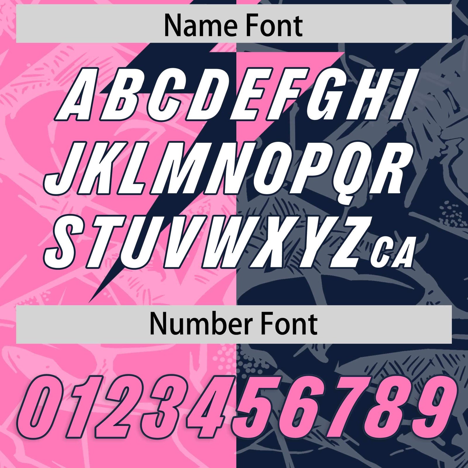 Custom Navy Pink Split Personalized Lightning Pattern Football Jersey