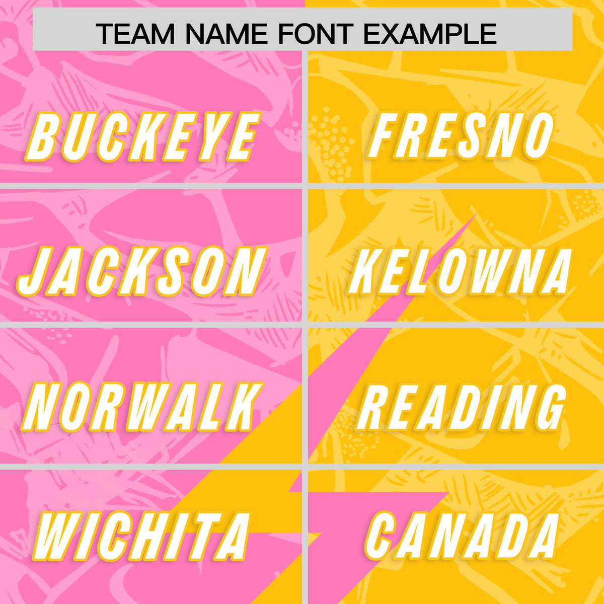 Custom Yellow Pink Split Personalized Lightning Pattern Football Jersey