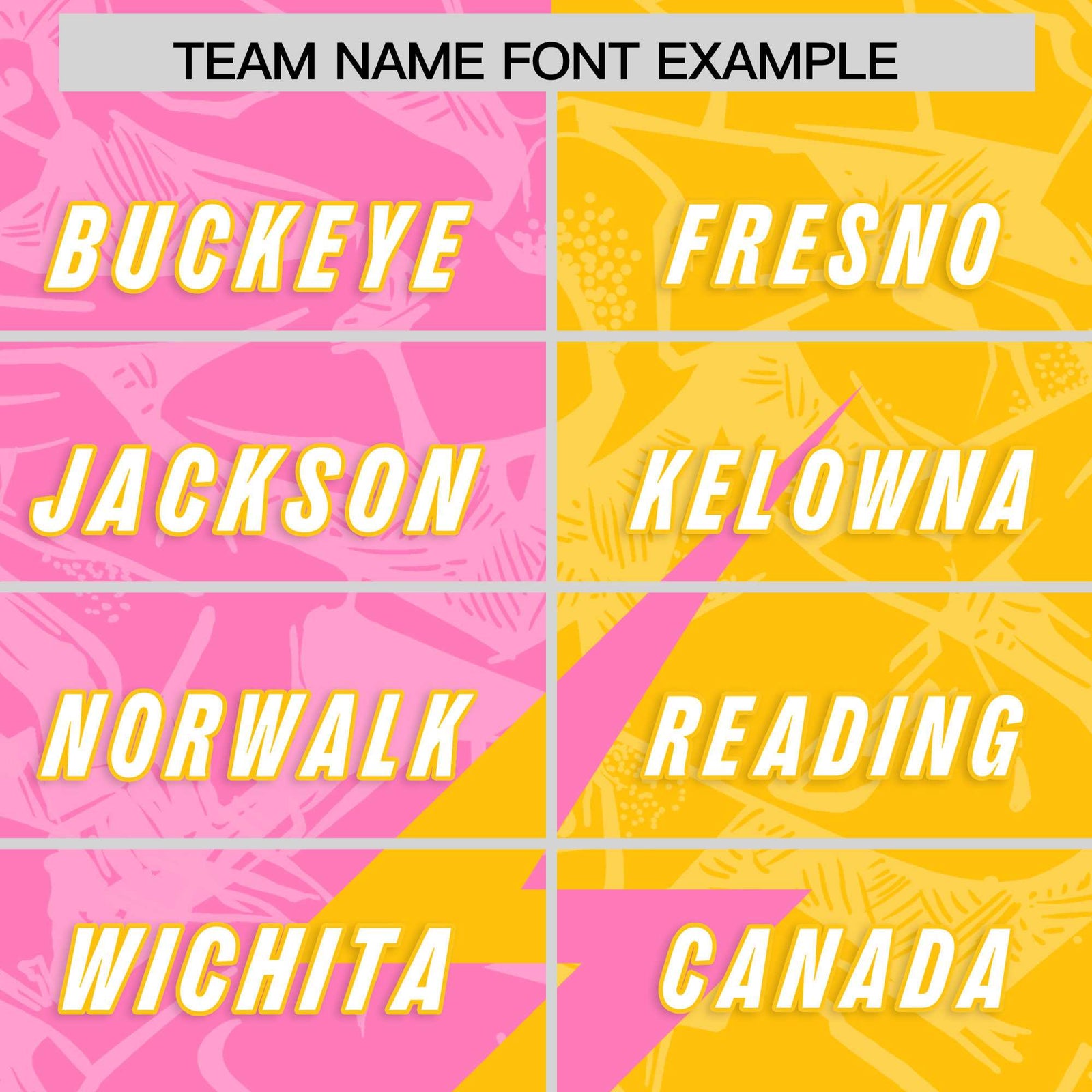 Custom Yellow Pink Split Personalized Lightning Pattern Football Jersey