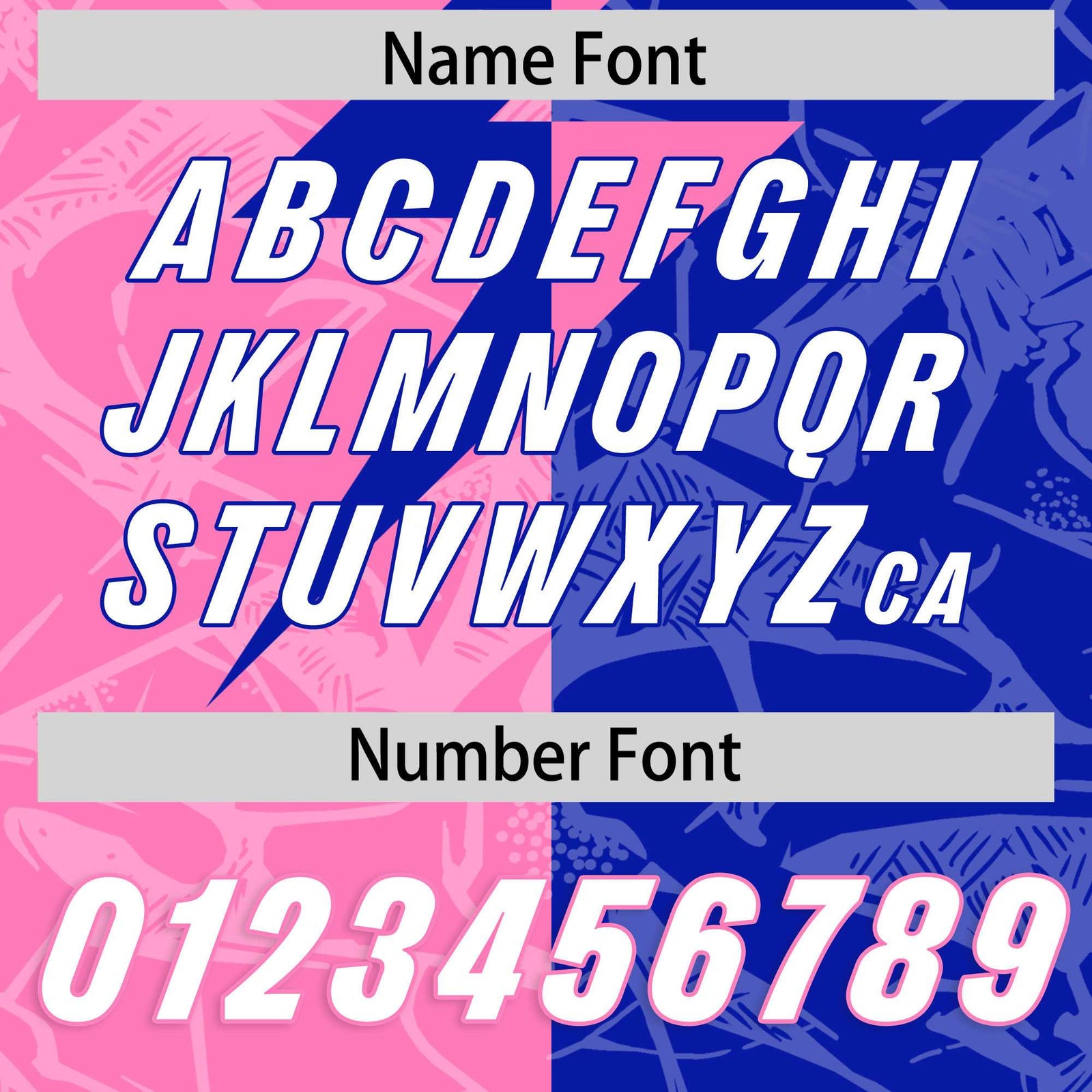 Custom Royal Pink Split Personalized Lightning Pattern Football Jersey