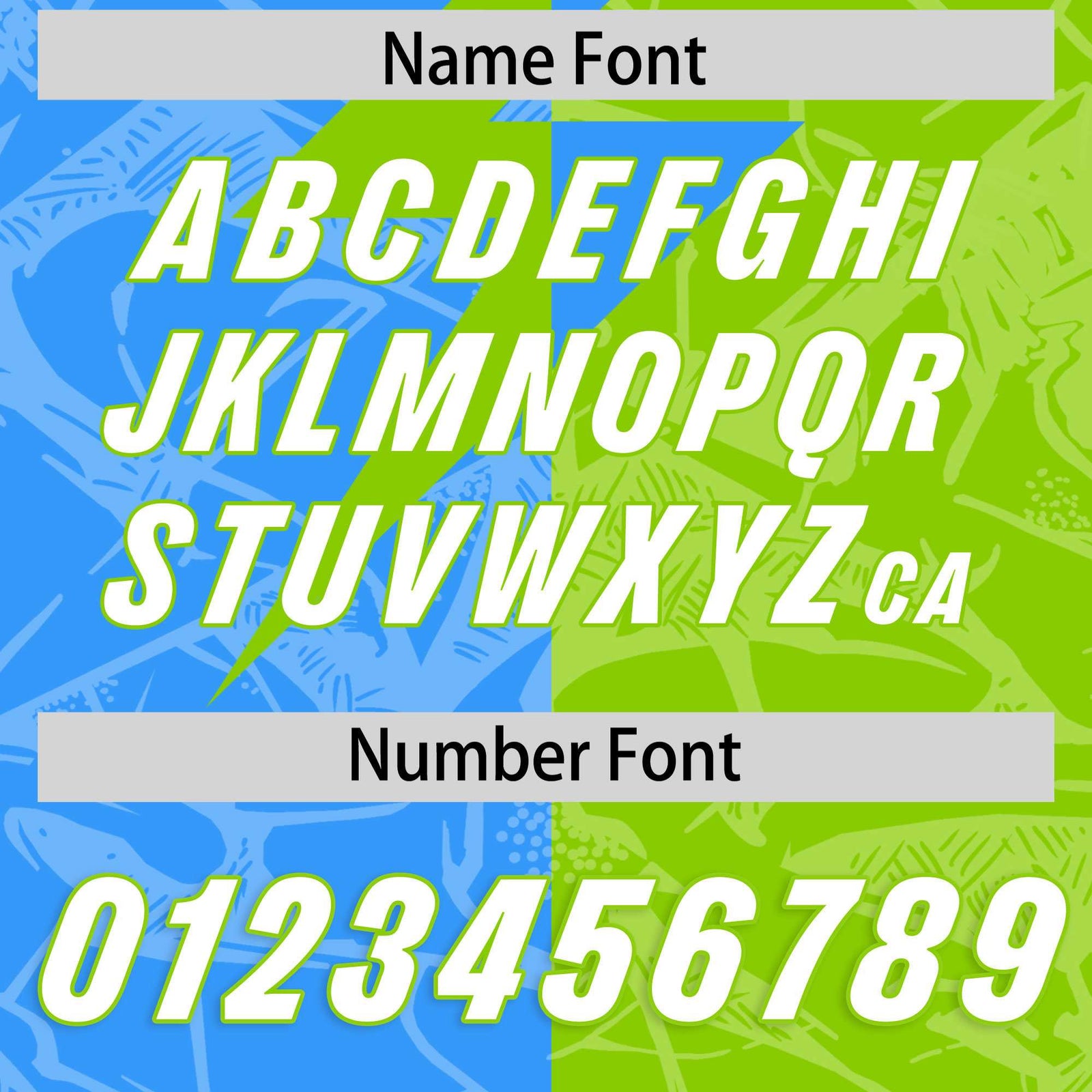 Custom Neon Green Light Blue Split Personalized Lightning Pattern Football Jersey