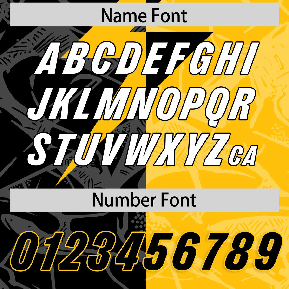 Custom Yellow Black Split Personalized Lightning Pattern Football Jersey