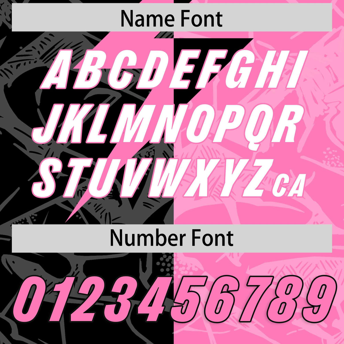 Custom Pink Black Split Personalized Lightning Pattern Football Jersey