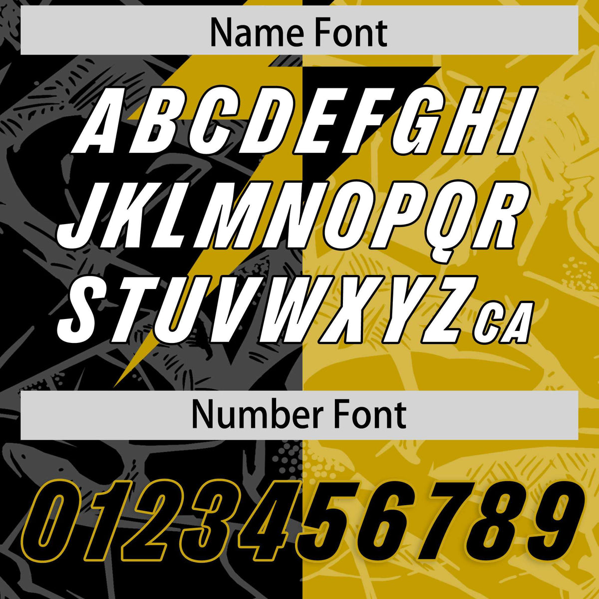 Custom Old Gold Black Split Personalized Lightning Pattern Football Jersey