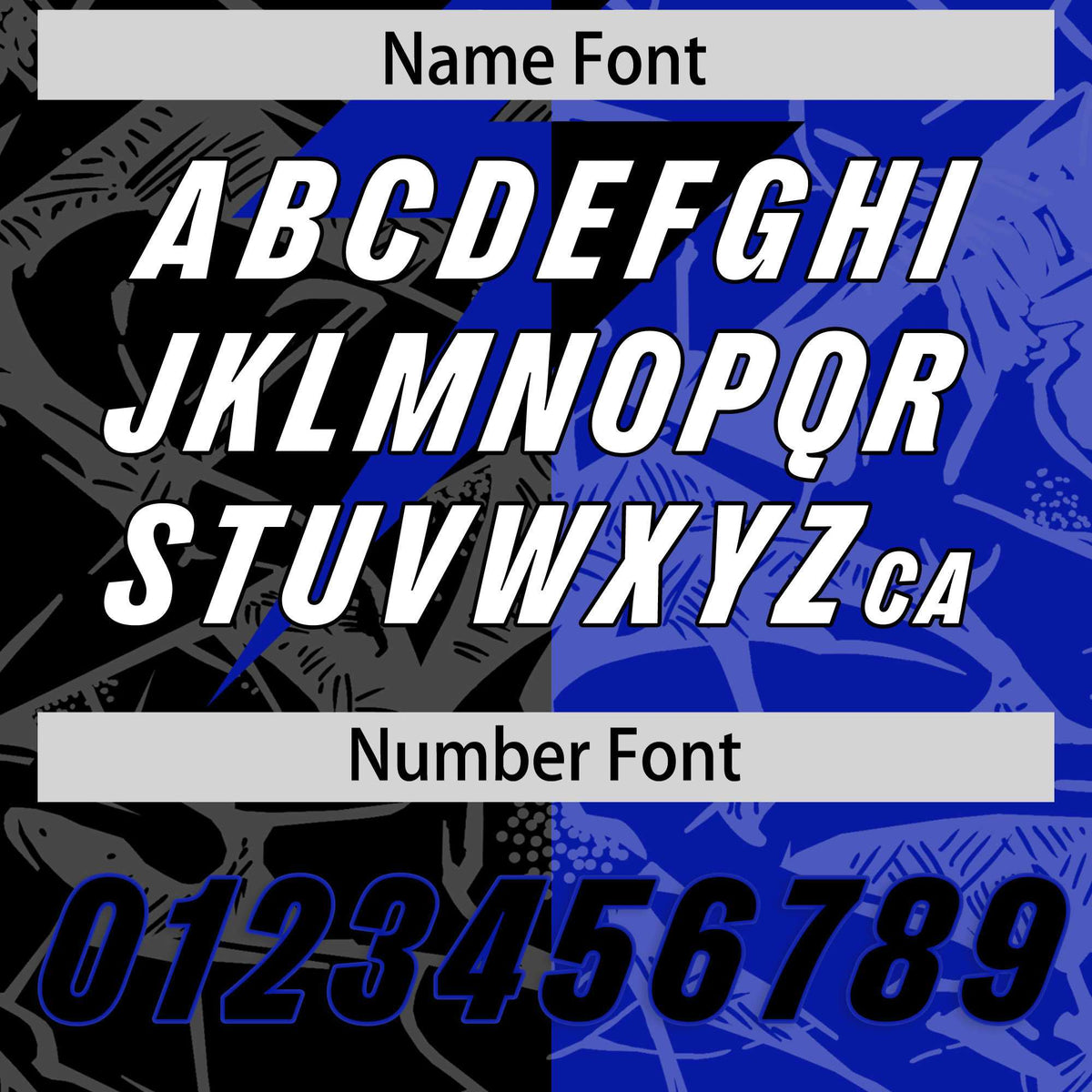 Custom Royal Black Split Personalized Lightning Pattern Football Jersey