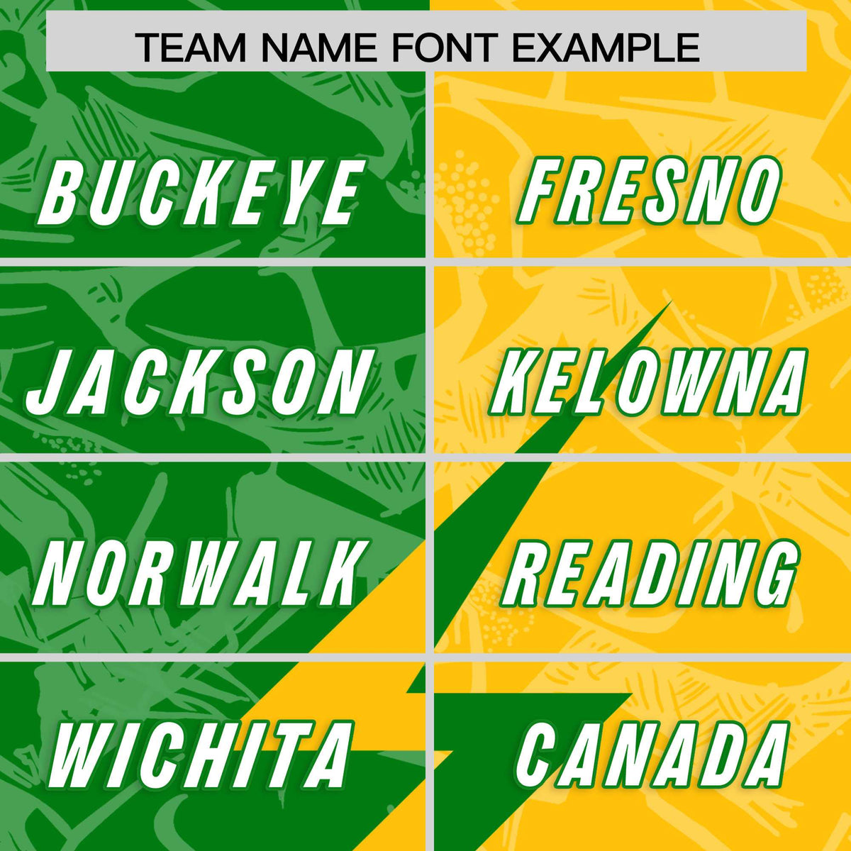 Custom Kelly Green Yellow Split Personalized Lightning Pattern Football Jersey