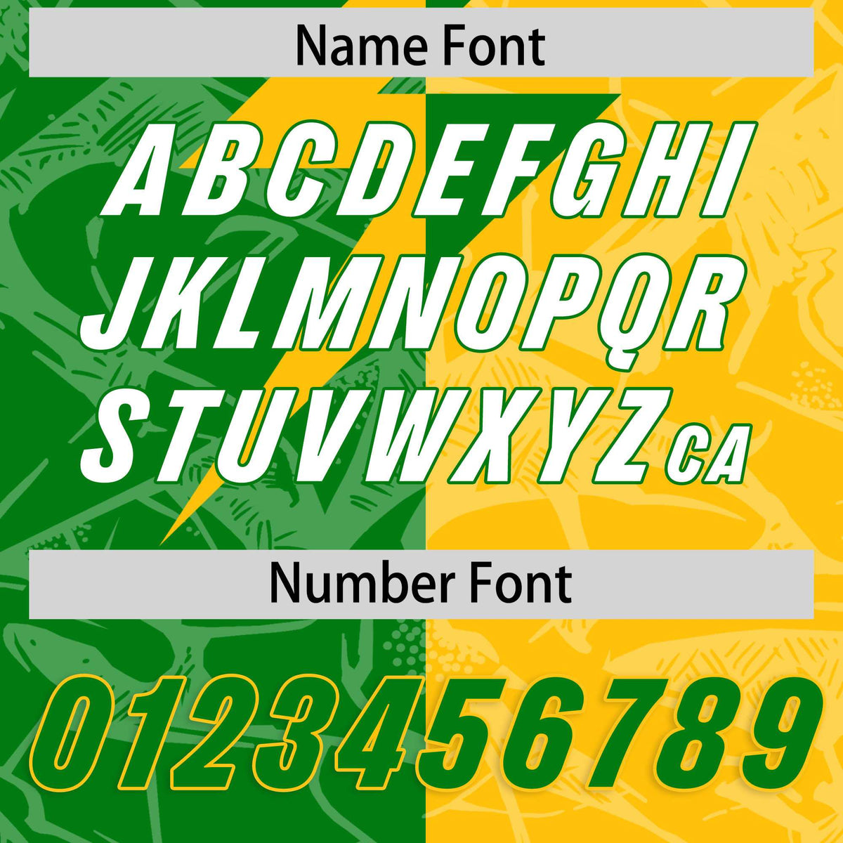 Custom Kelly Green Yellow Split Personalized Lightning Pattern Football Jersey