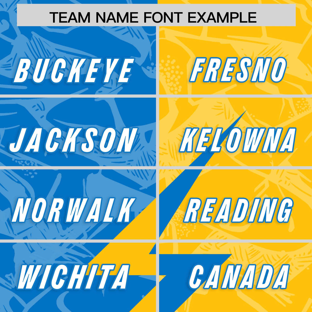 Custom Panther Blue Gold Split Personalized Lightning Pattern Football Jersey