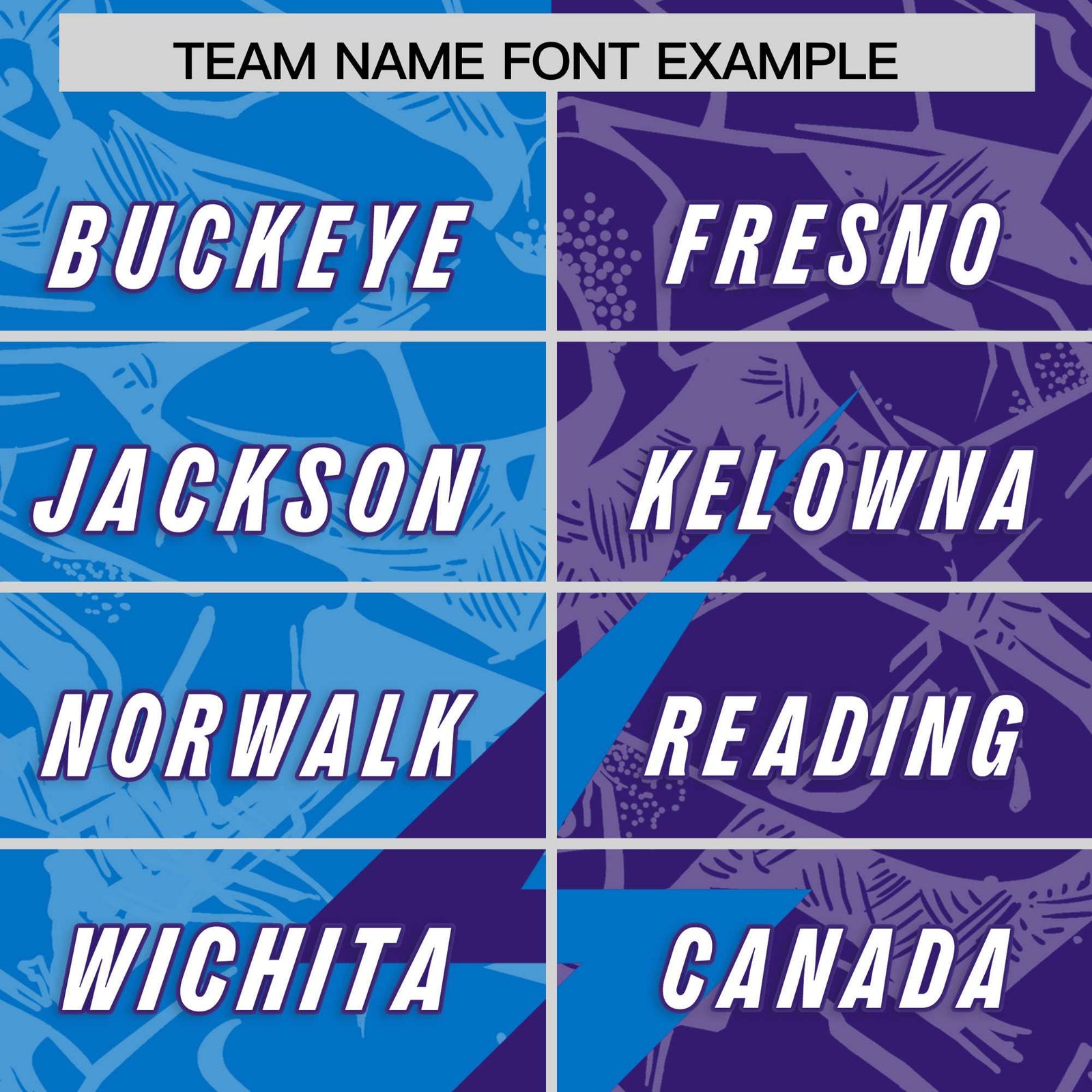 Custom Panther Blue Purple Split Personalized Lightning Pattern Football Jersey