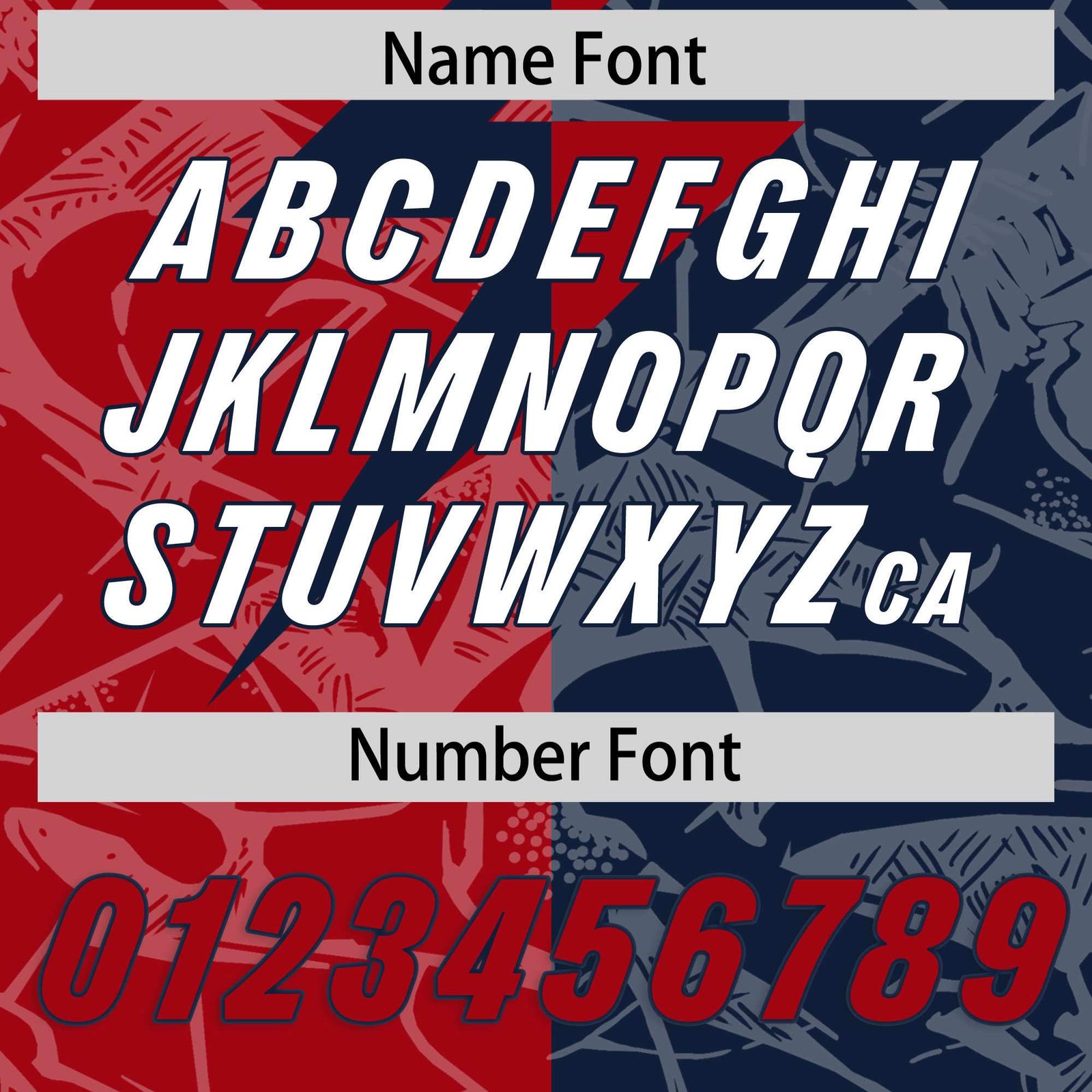 Custom Navy Red Split Personalized Lightning Pattern Football Jersey