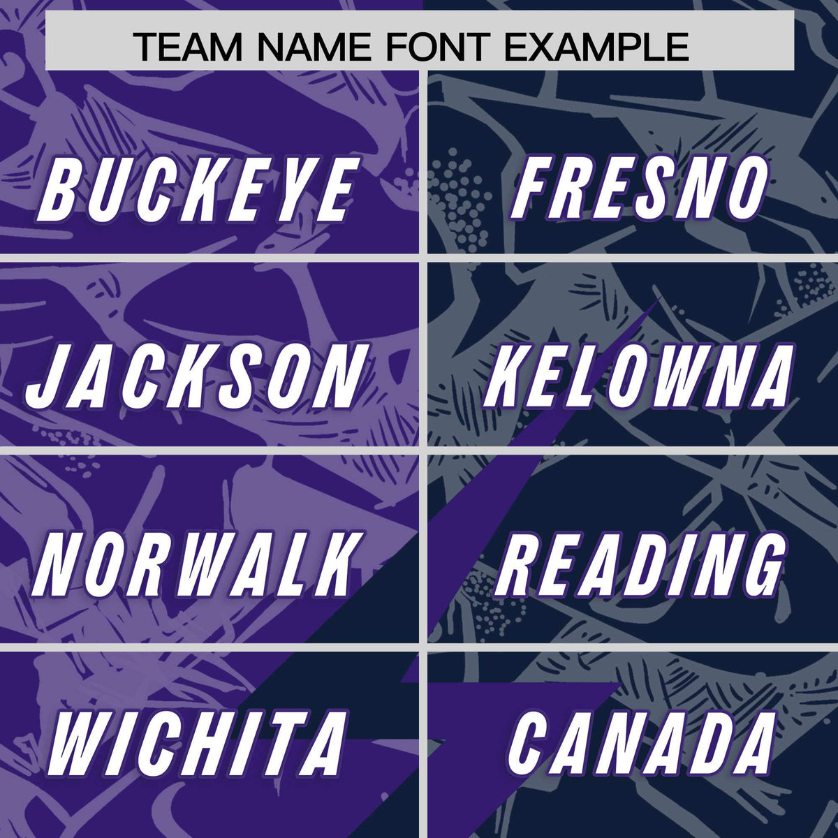 Custom Navy Purple Split Personalized Lightning Pattern Football Jersey